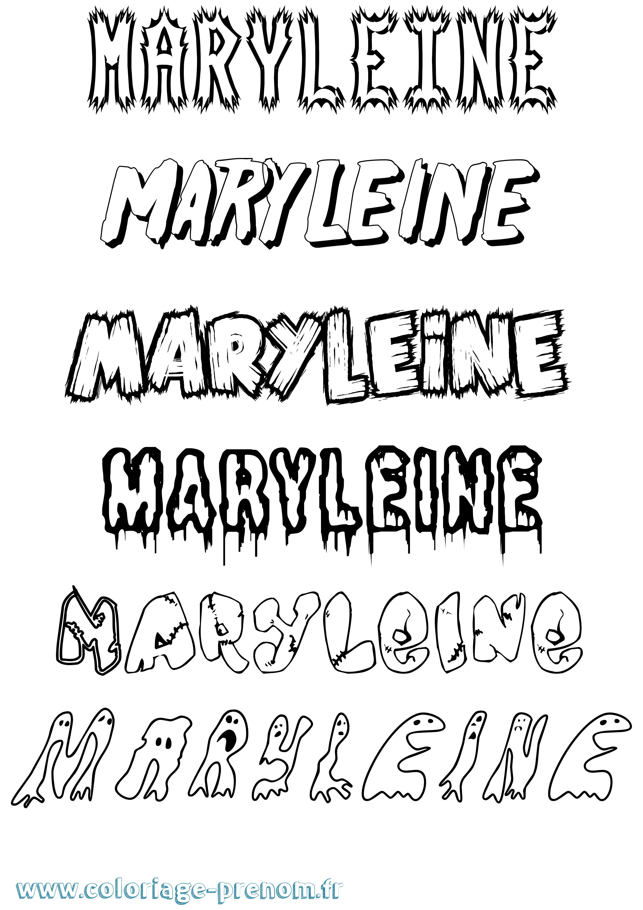 Coloriage prénom Maryleine Frisson