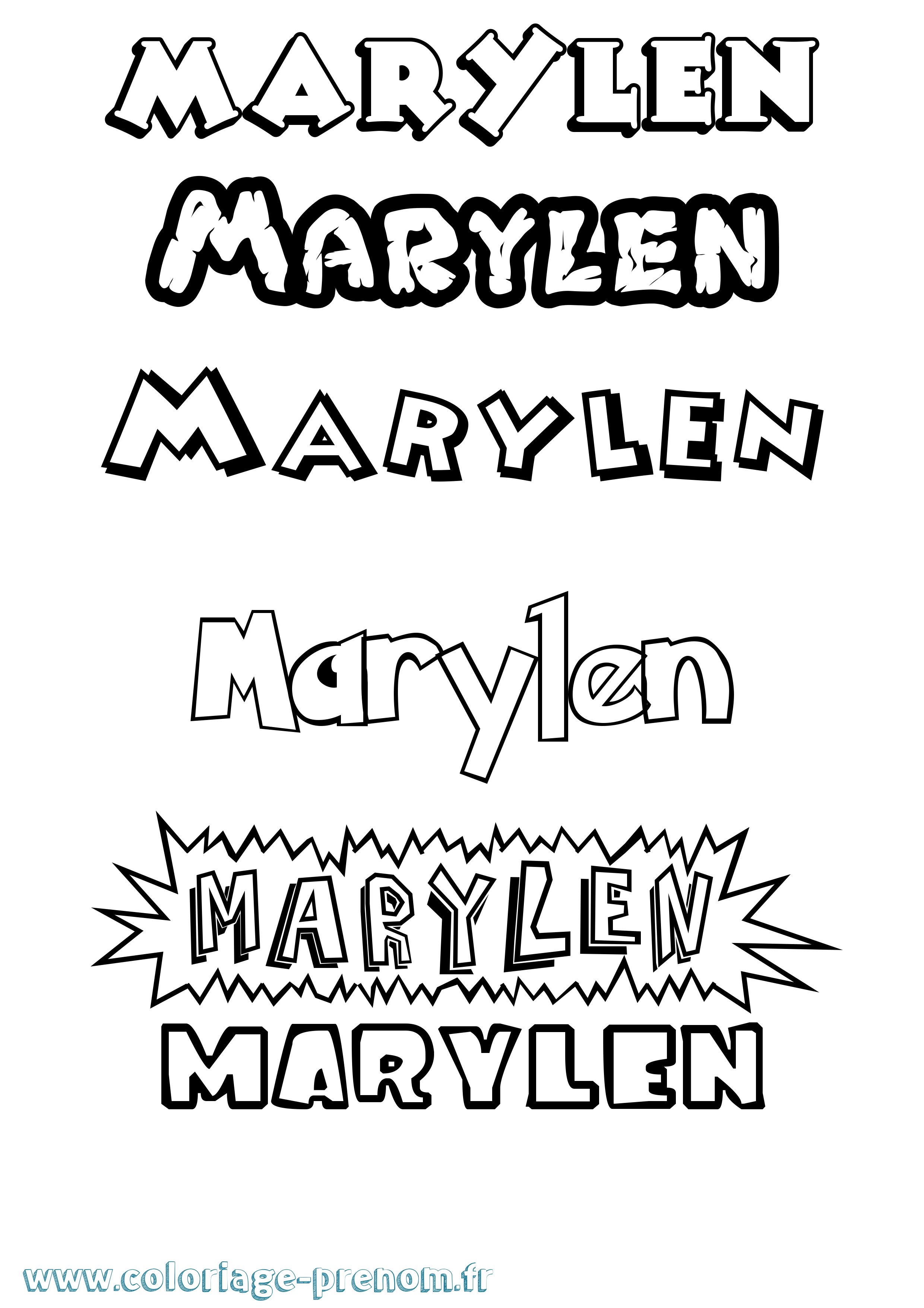 Coloriage prénom Marylen Dessin Animé