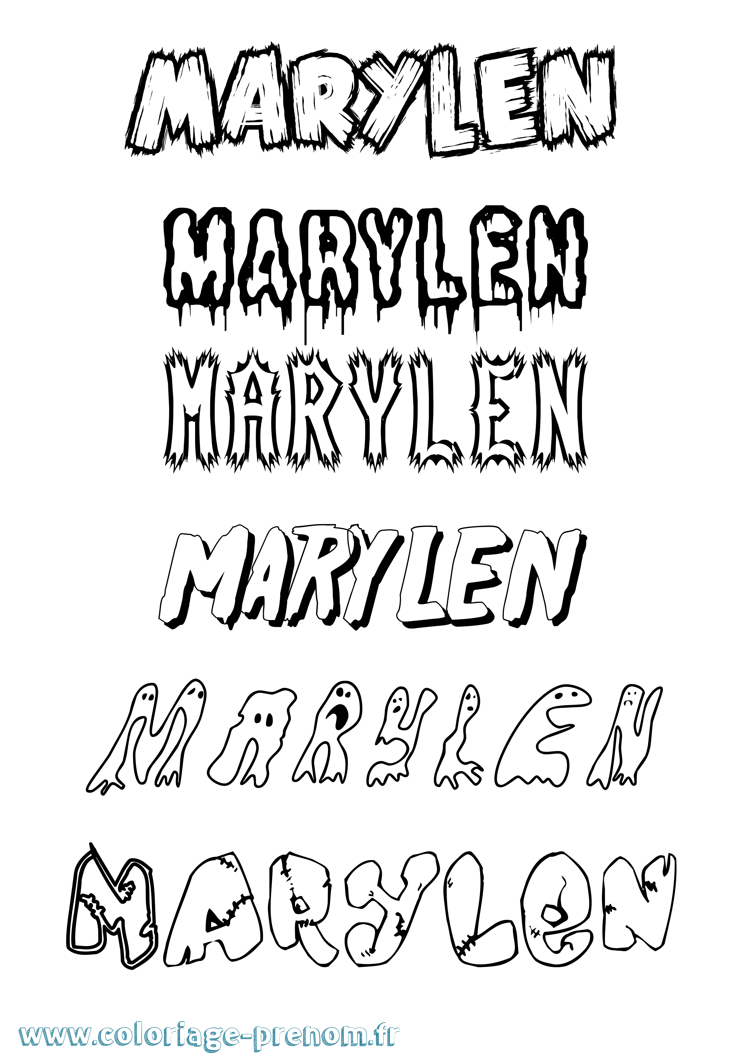 Coloriage prénom Marylen Frisson
