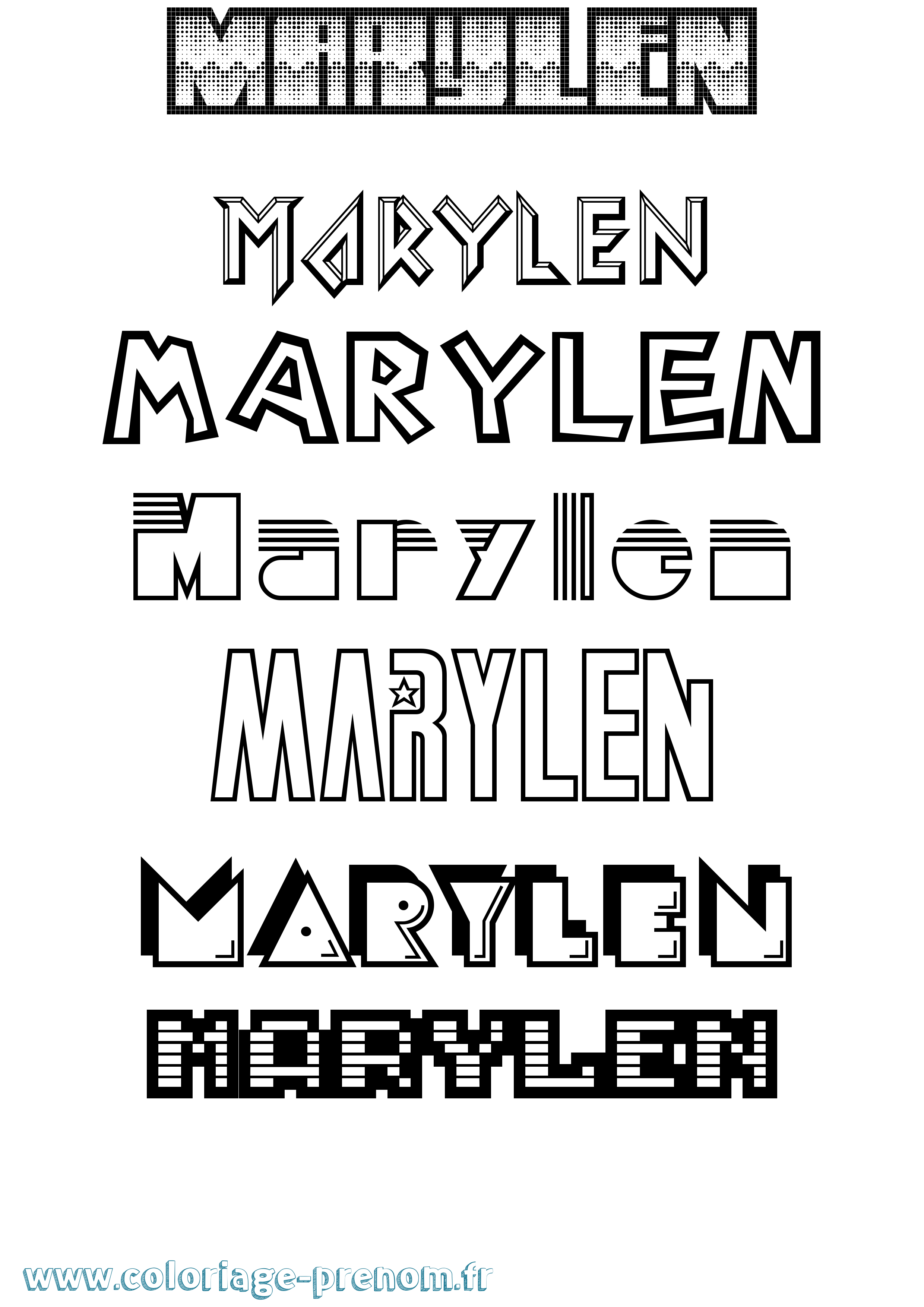 Coloriage prénom Marylen Jeux Vidéos