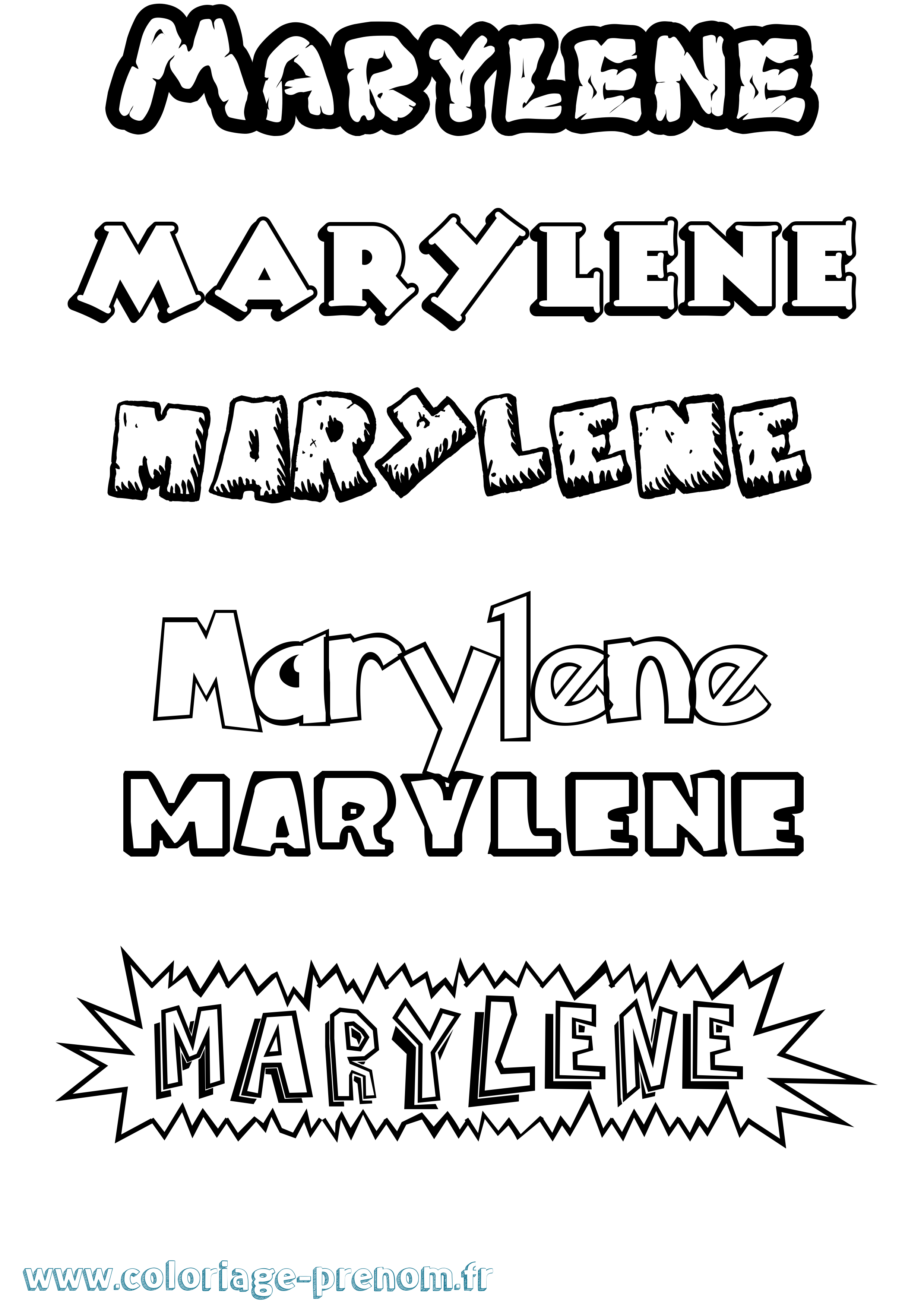 Coloriage prénom Marylene Dessin Animé
