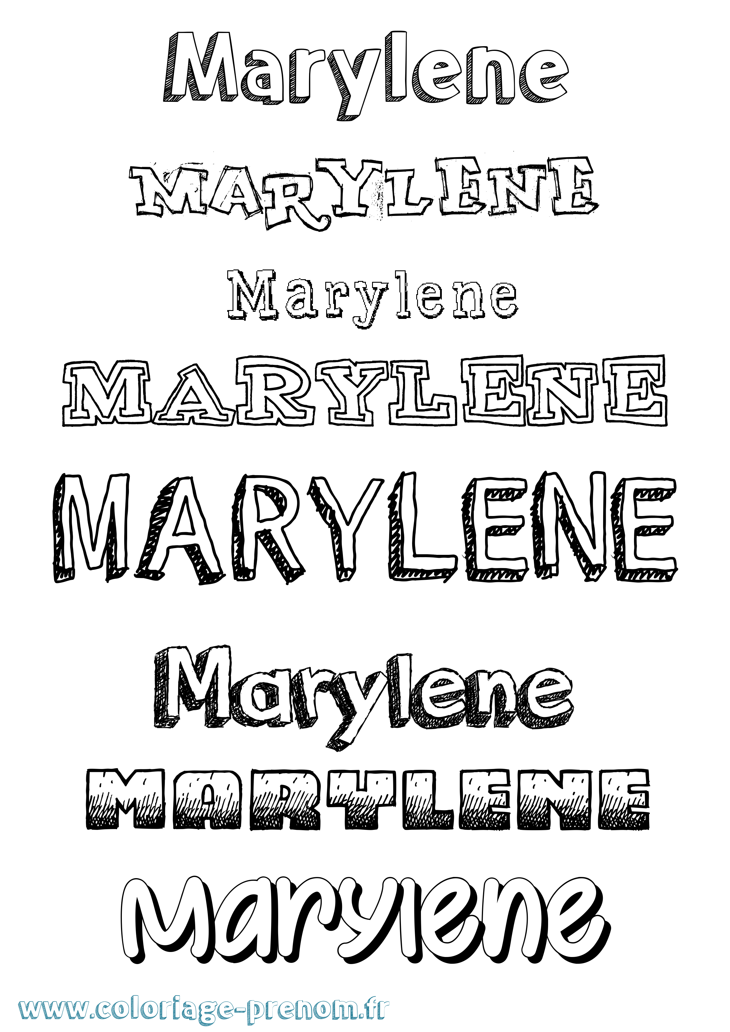 Coloriage prénom Marylene Dessiné