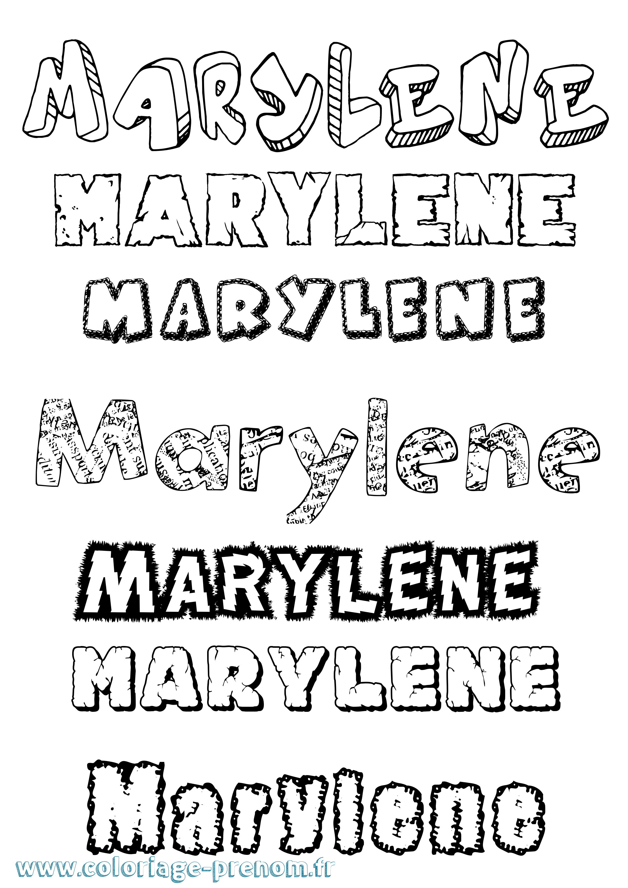 Coloriage prénom Marylene Destructuré