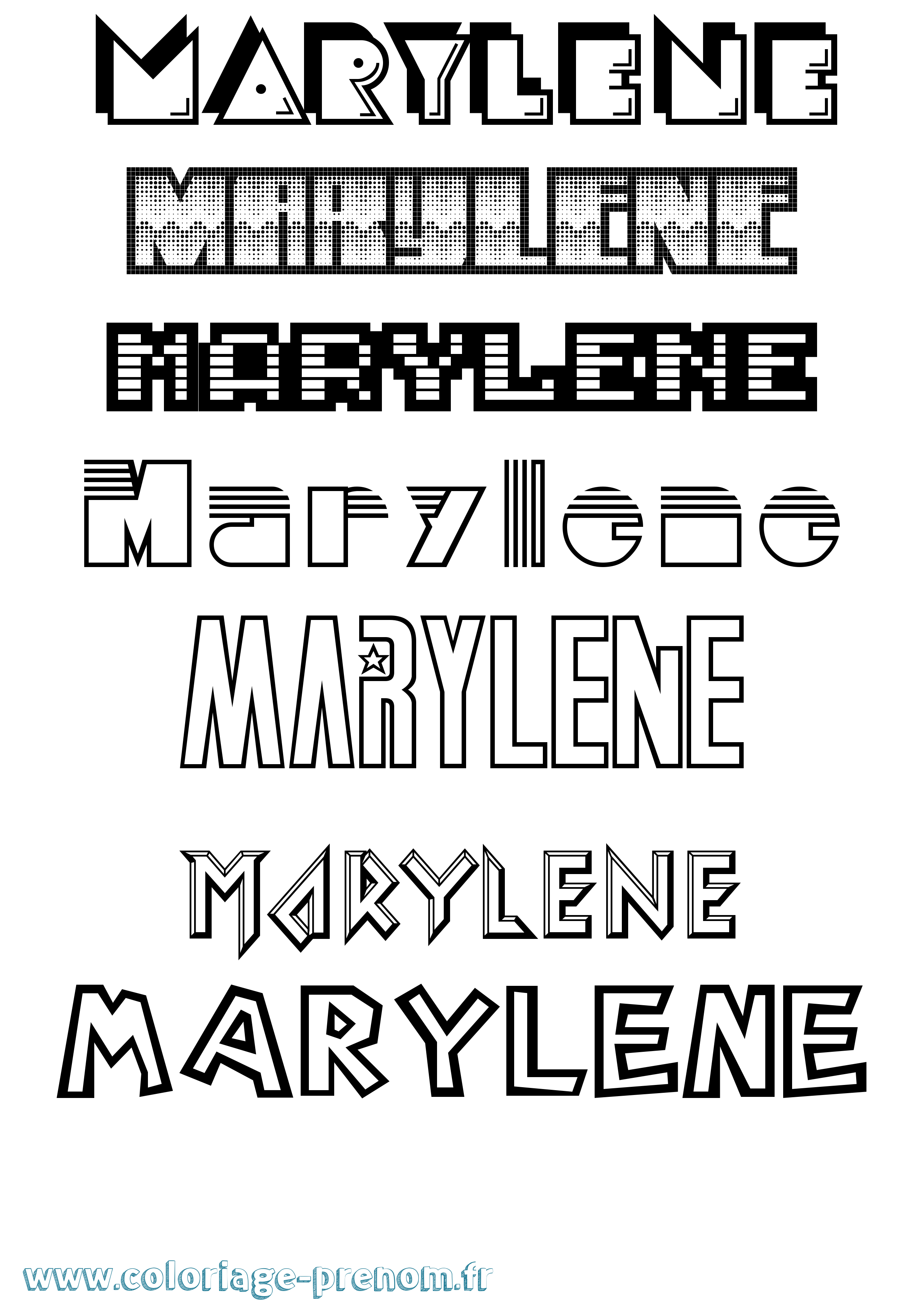 Coloriage prénom Marylene Jeux Vidéos