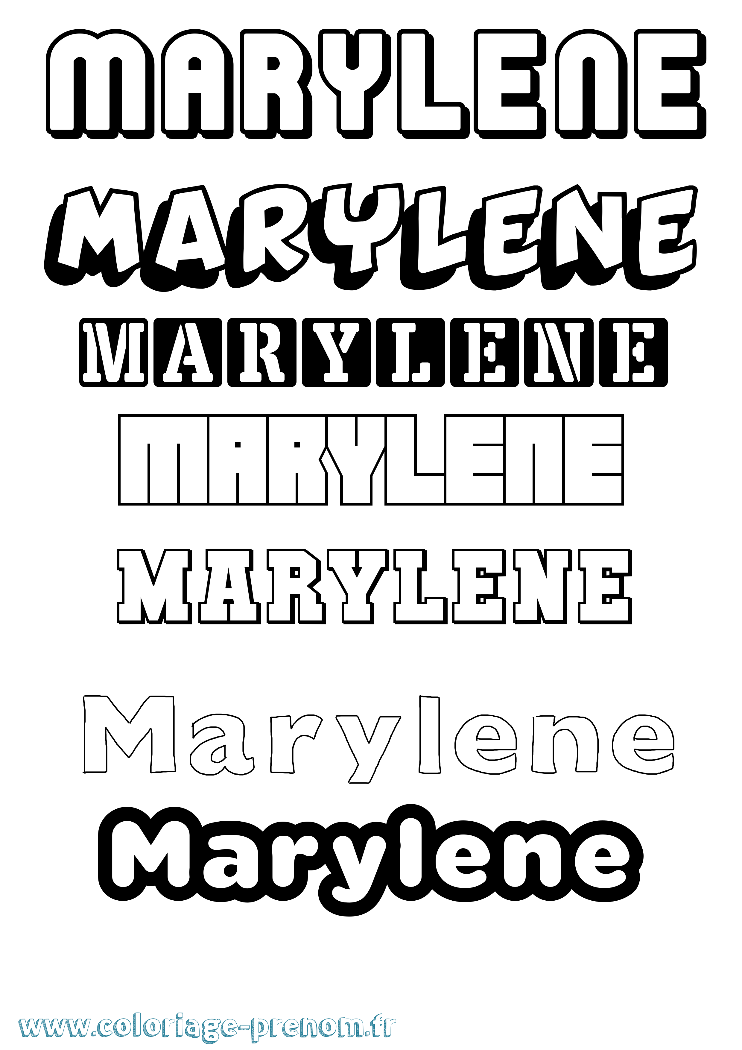 Coloriage prénom Marylene Simple