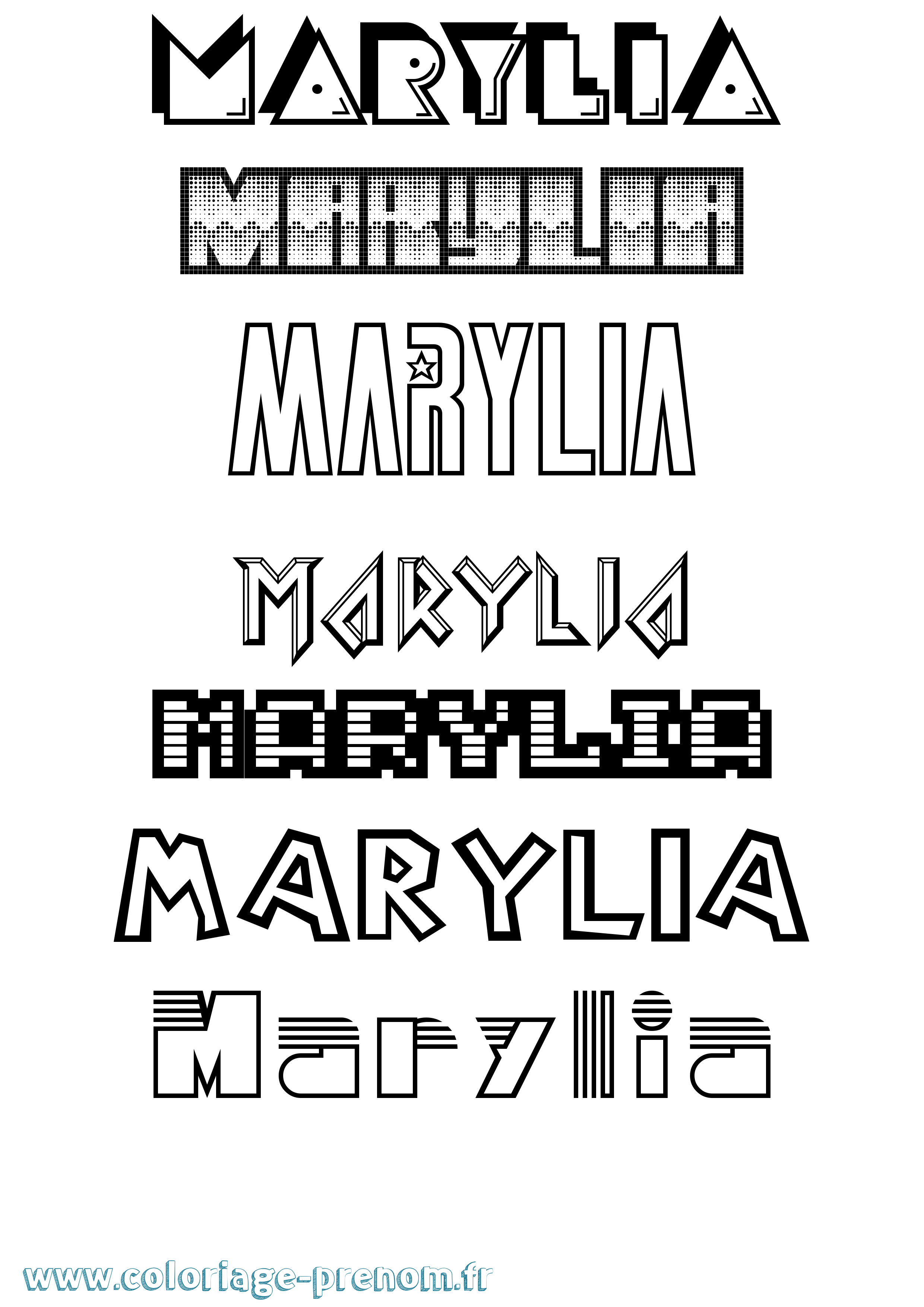 Coloriage prénom Marylia Jeux Vidéos