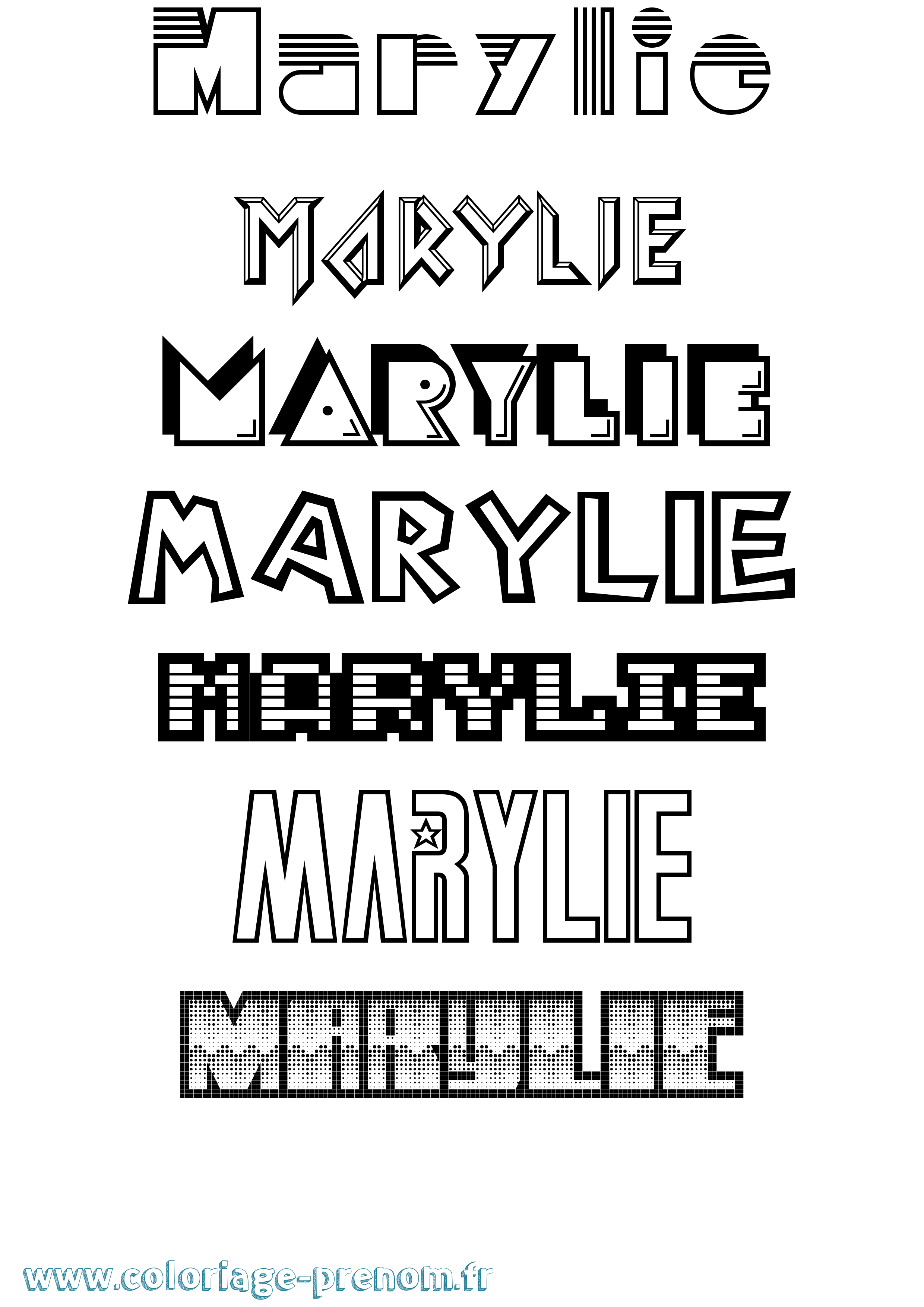 Coloriage prénom Marylie Jeux Vidéos