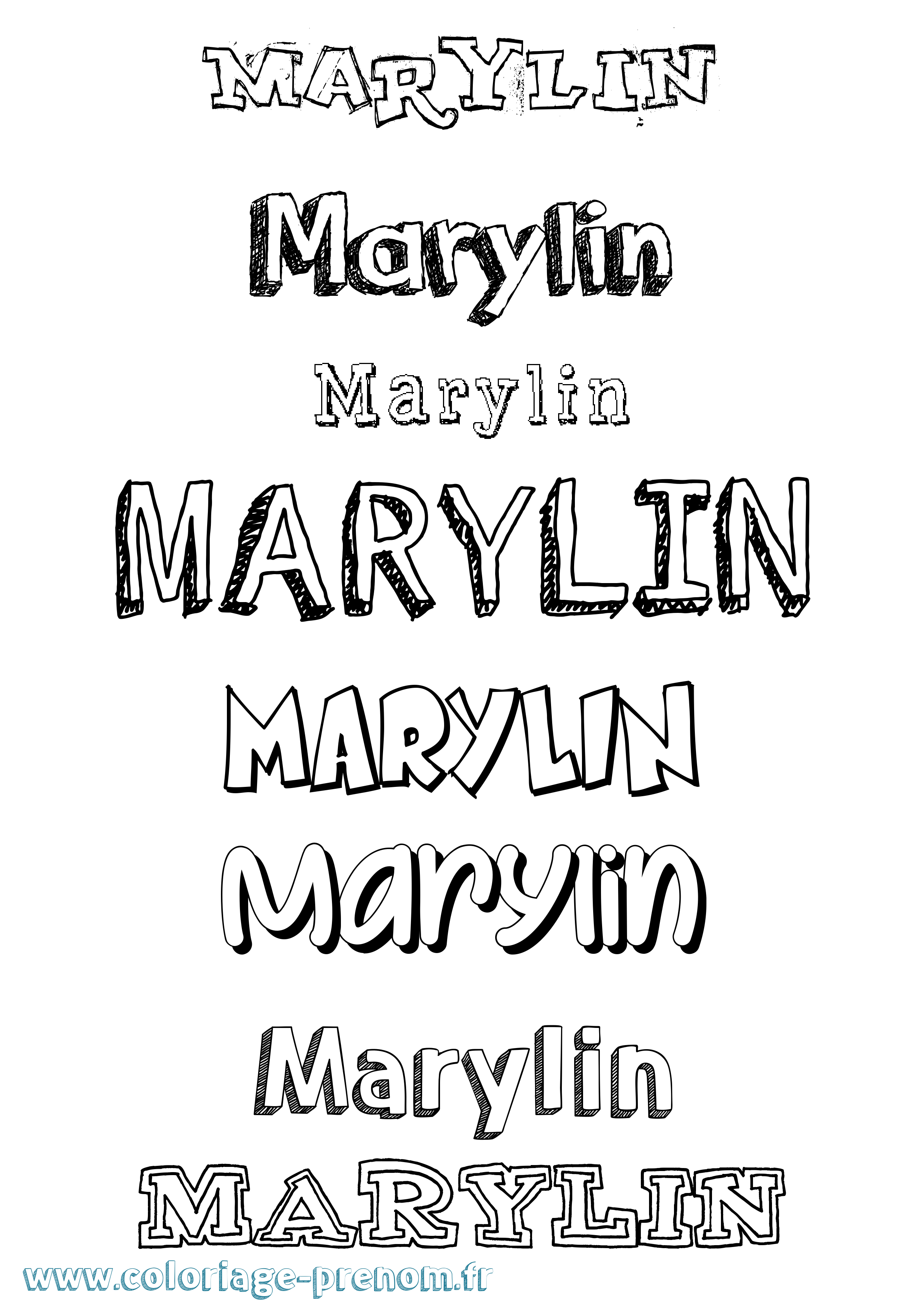 Coloriage prénom Marylin Dessiné