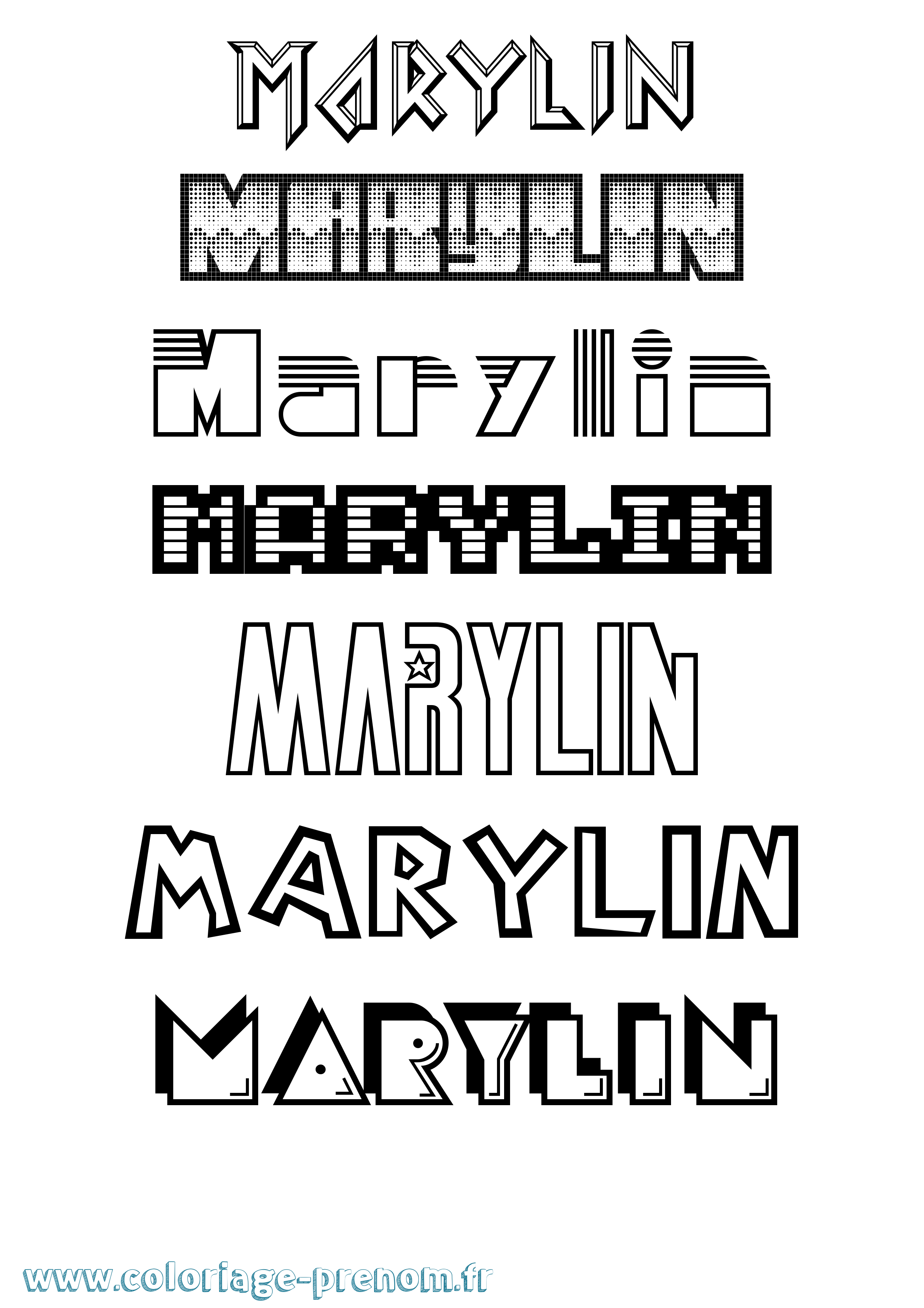 Coloriage prénom Marylin Jeux Vidéos