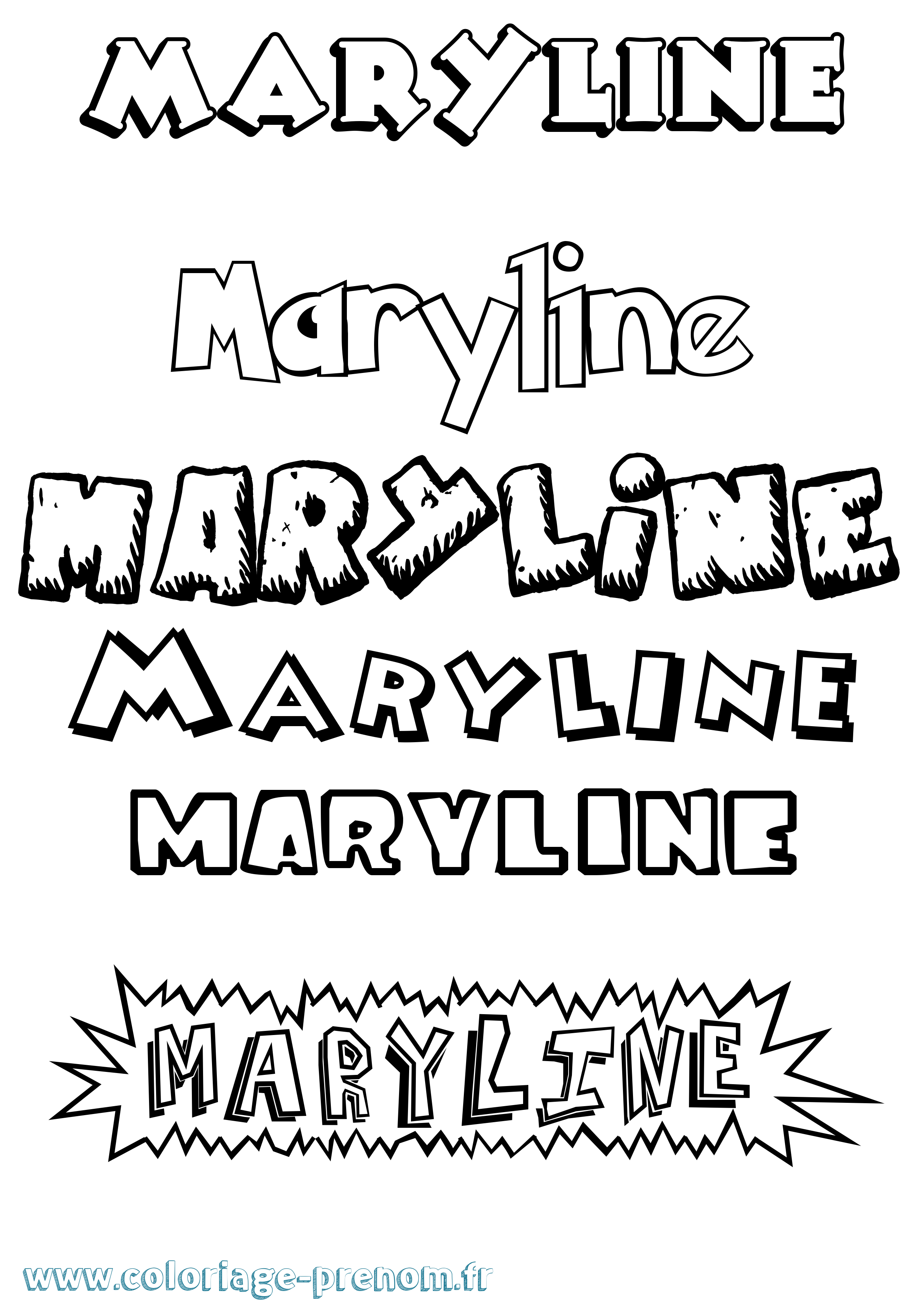Coloriage prénom Maryline Dessin Animé