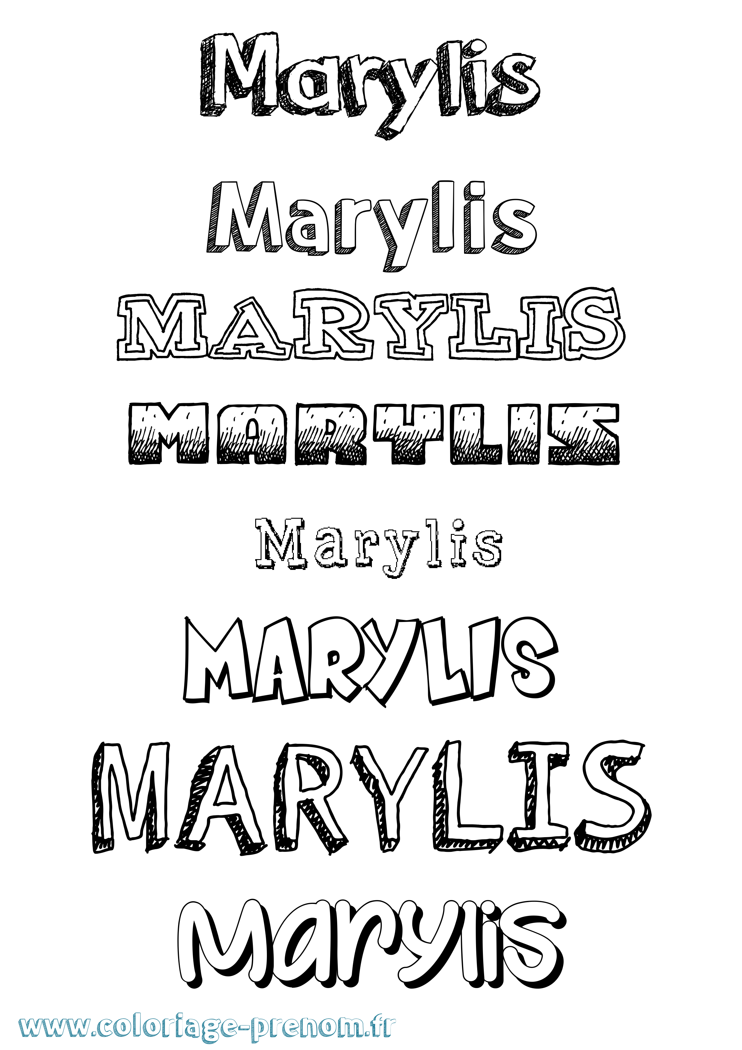 Coloriage prénom Marylis Dessiné