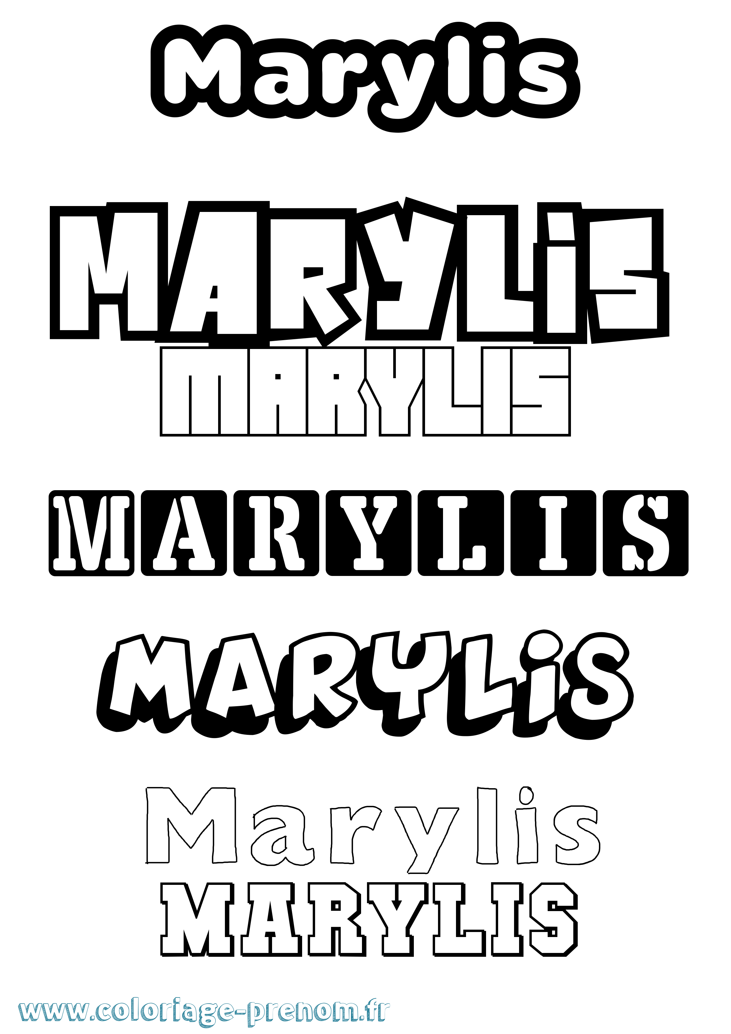 Coloriage prénom Marylis Simple