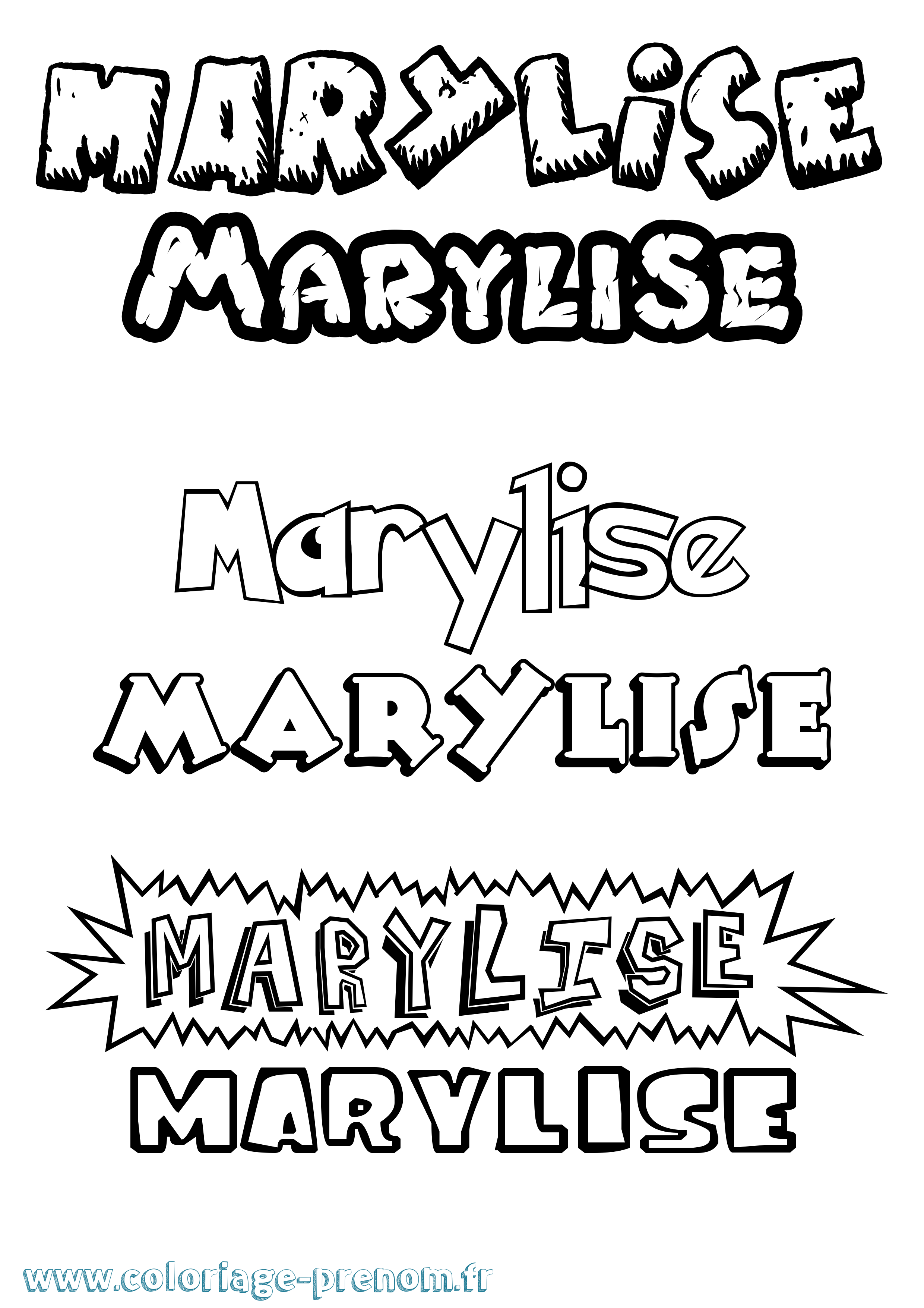 Coloriage prénom Marylise Dessin Animé