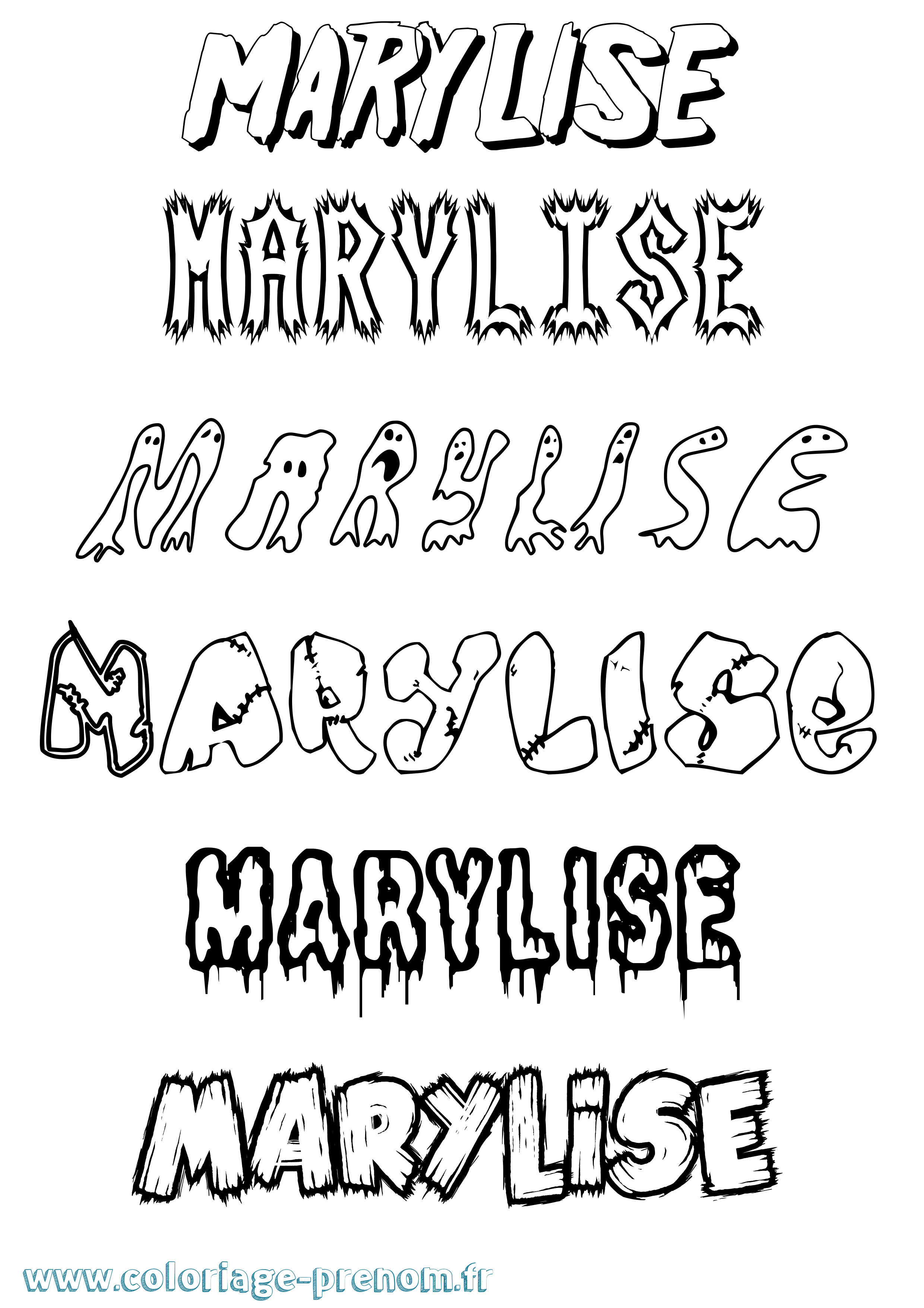 Coloriage prénom Marylise Frisson