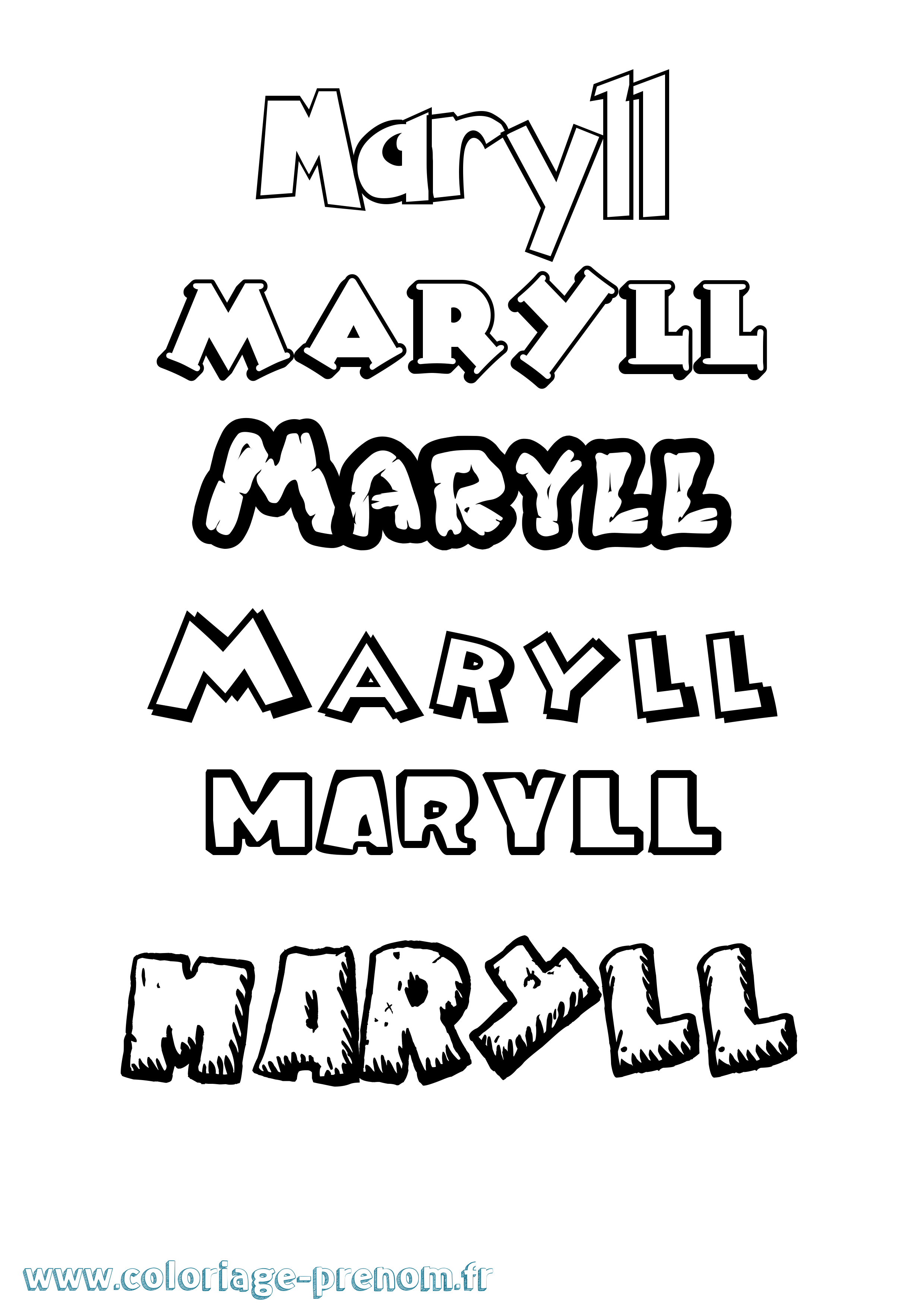 Coloriage prénom Maryll Dessin Animé