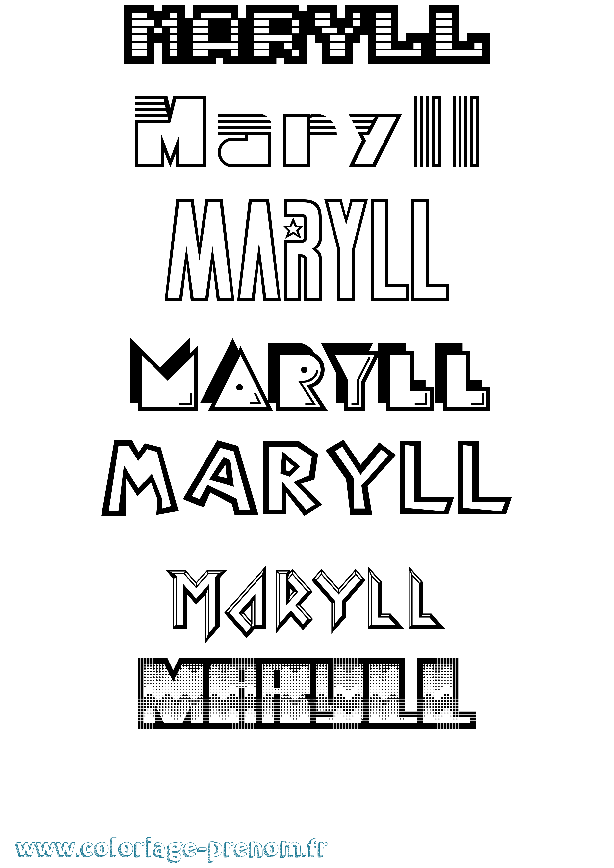Coloriage prénom Maryll Jeux Vidéos