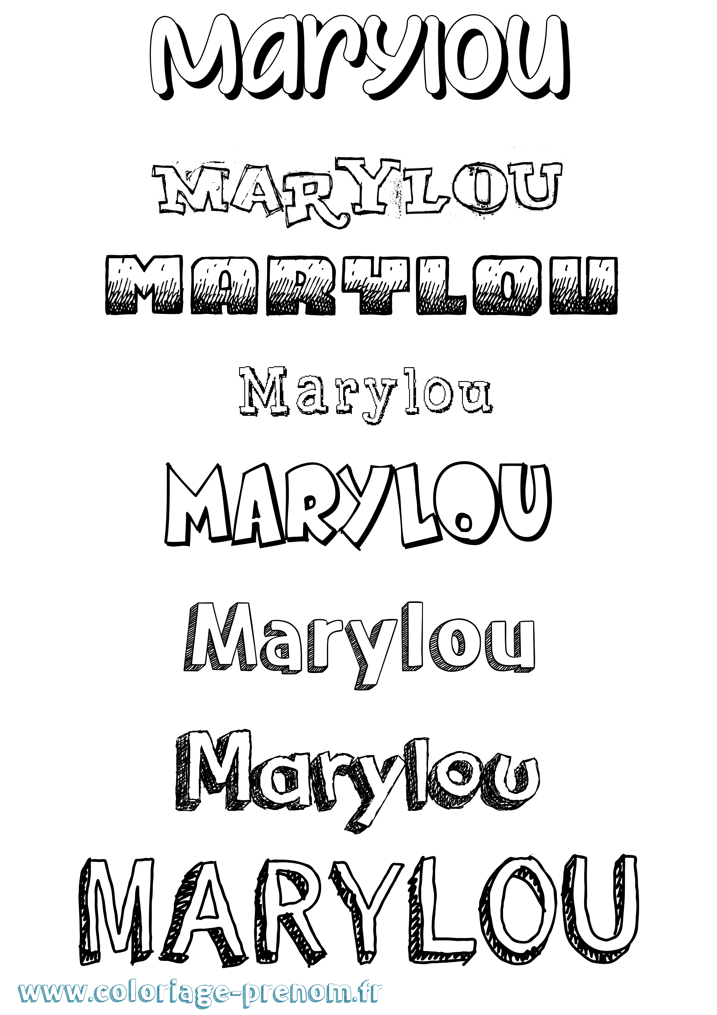 Coloriage Marylou Dessiné Coloriage prénom Marylou Dessiné