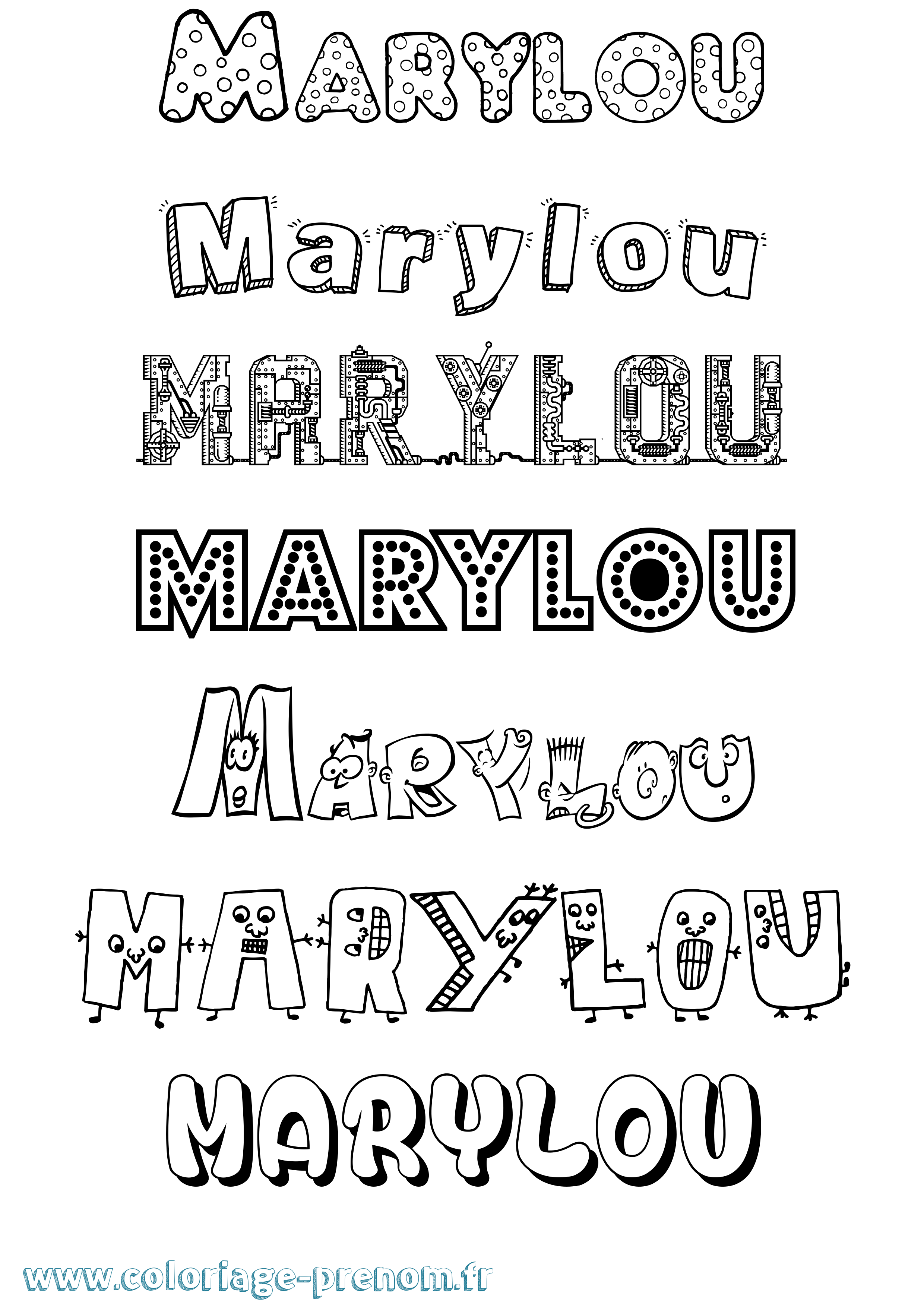 Coloriage prénom Marylou Fun