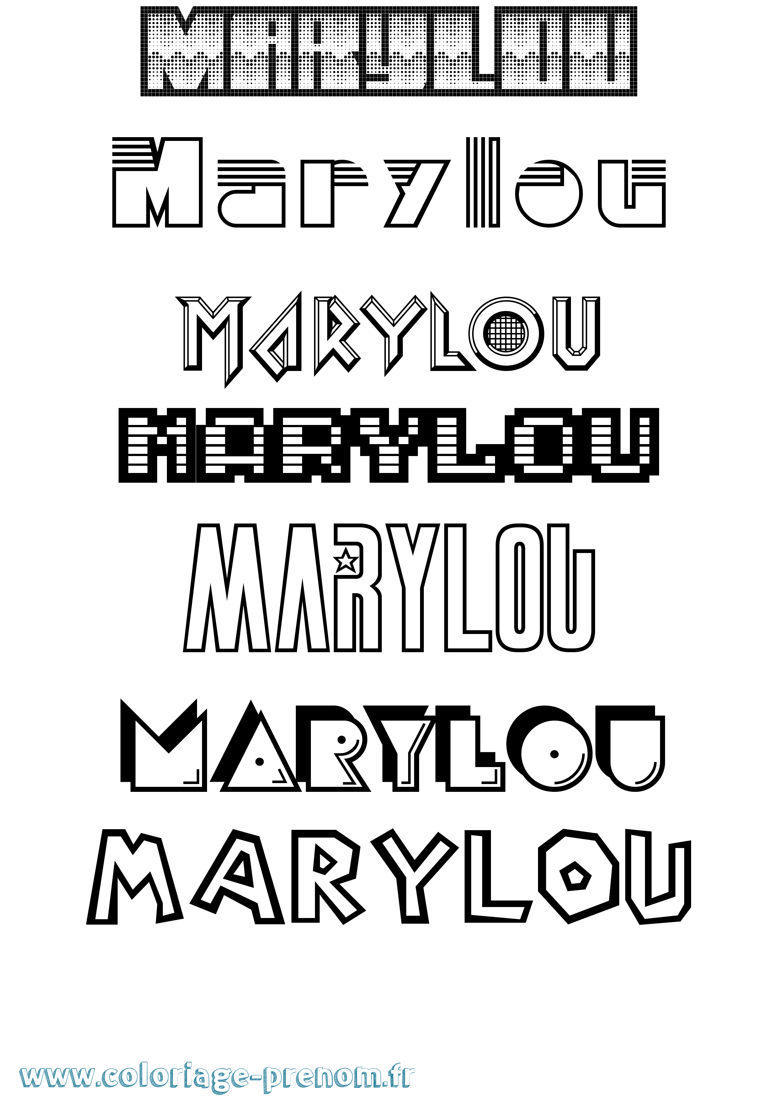 Coloriage prénom Marylou Jeux Vidéos