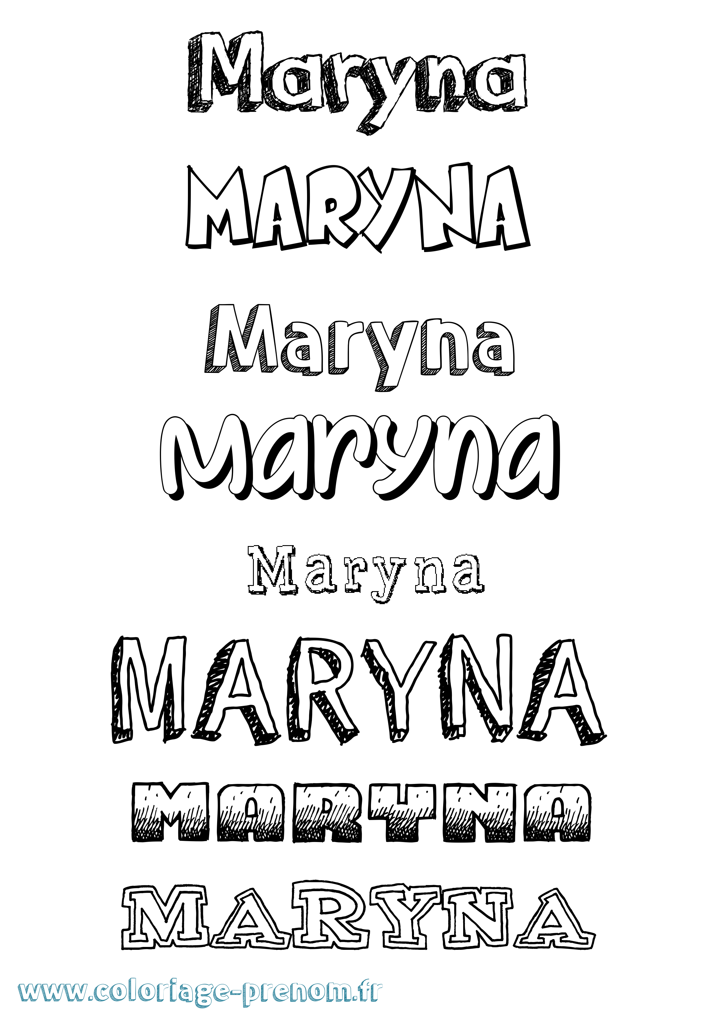 Coloriage prénom Maryna Dessiné