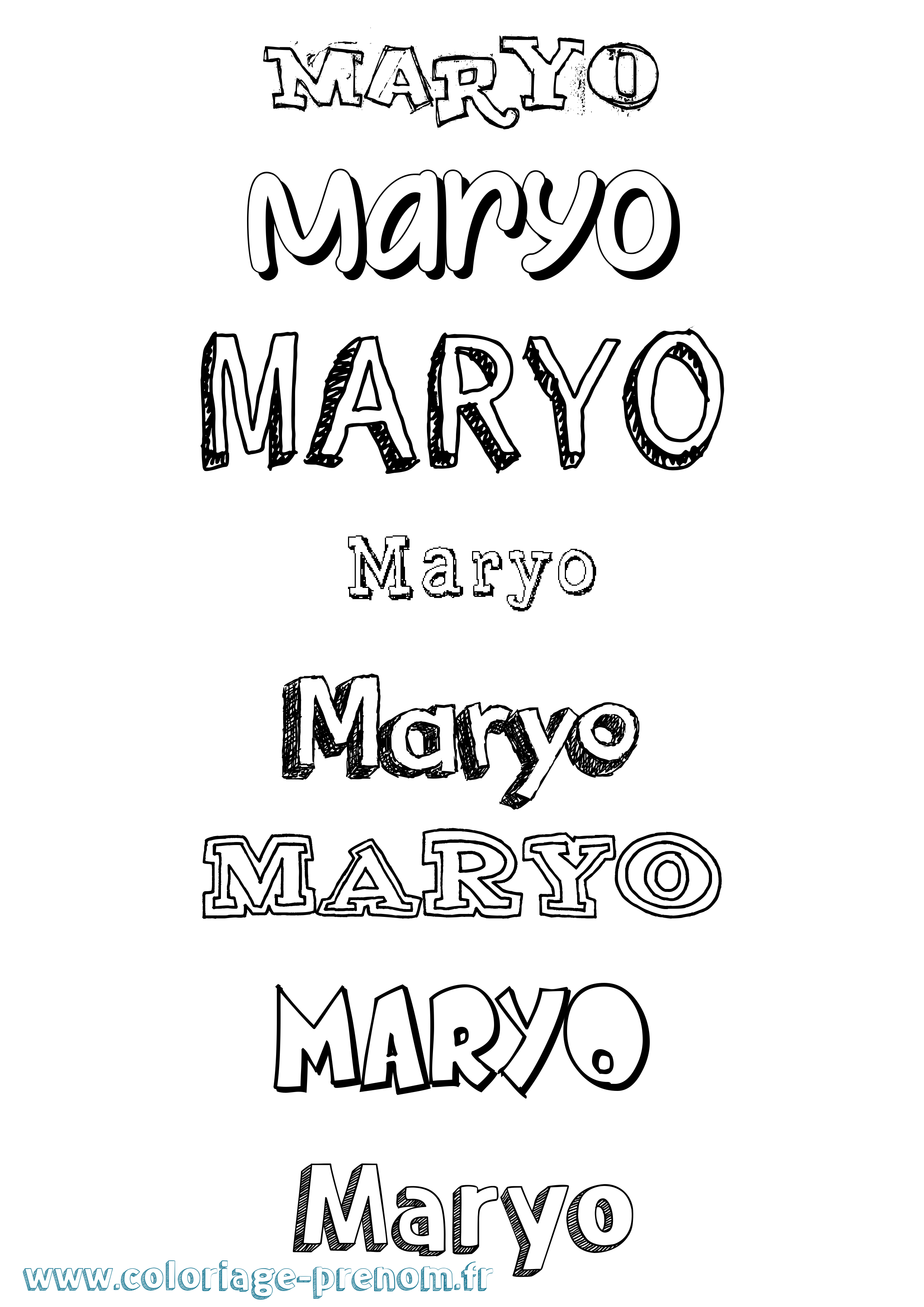 Coloriage prénom Maryo Dessiné