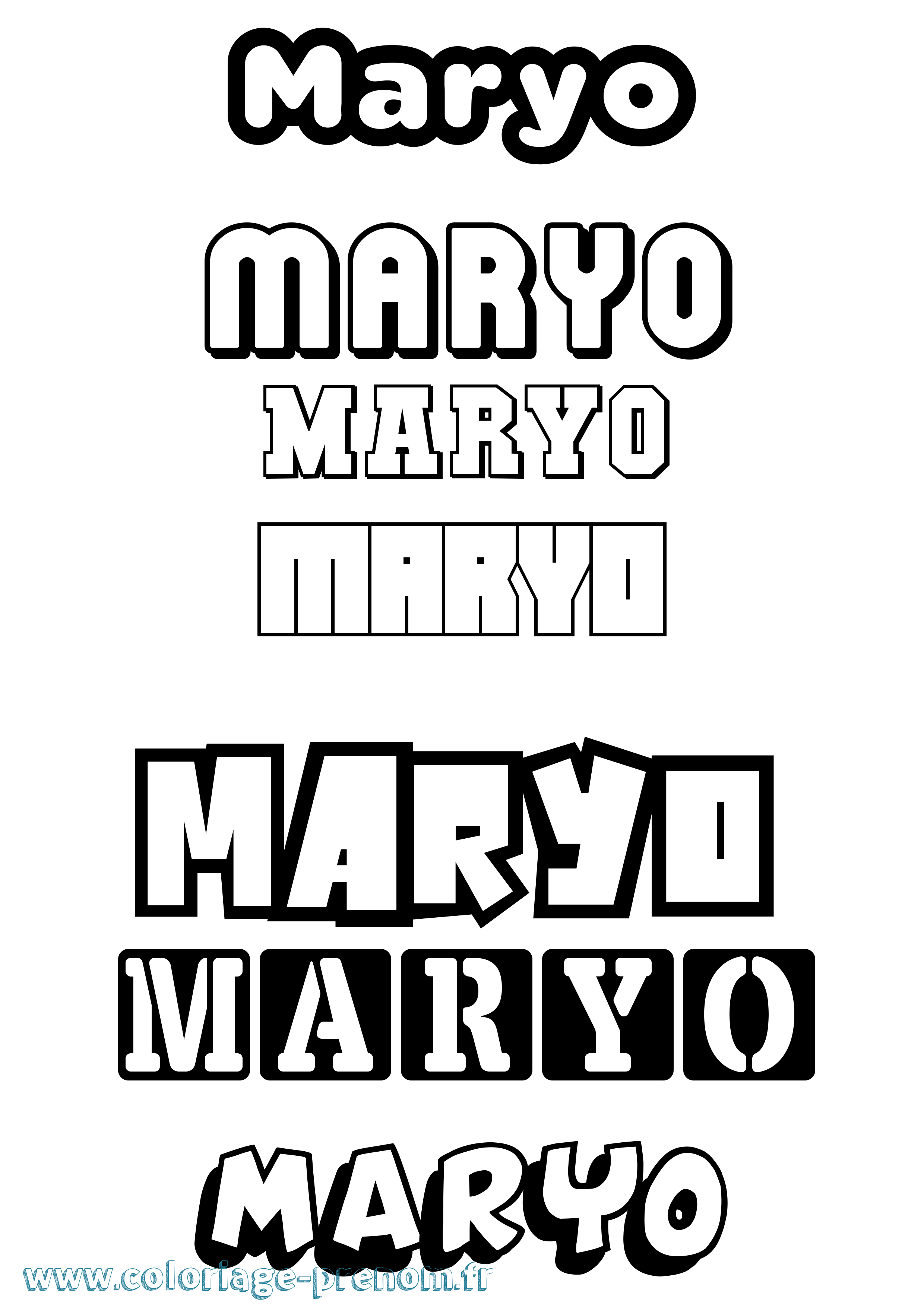 Coloriage prénom Maryo Simple