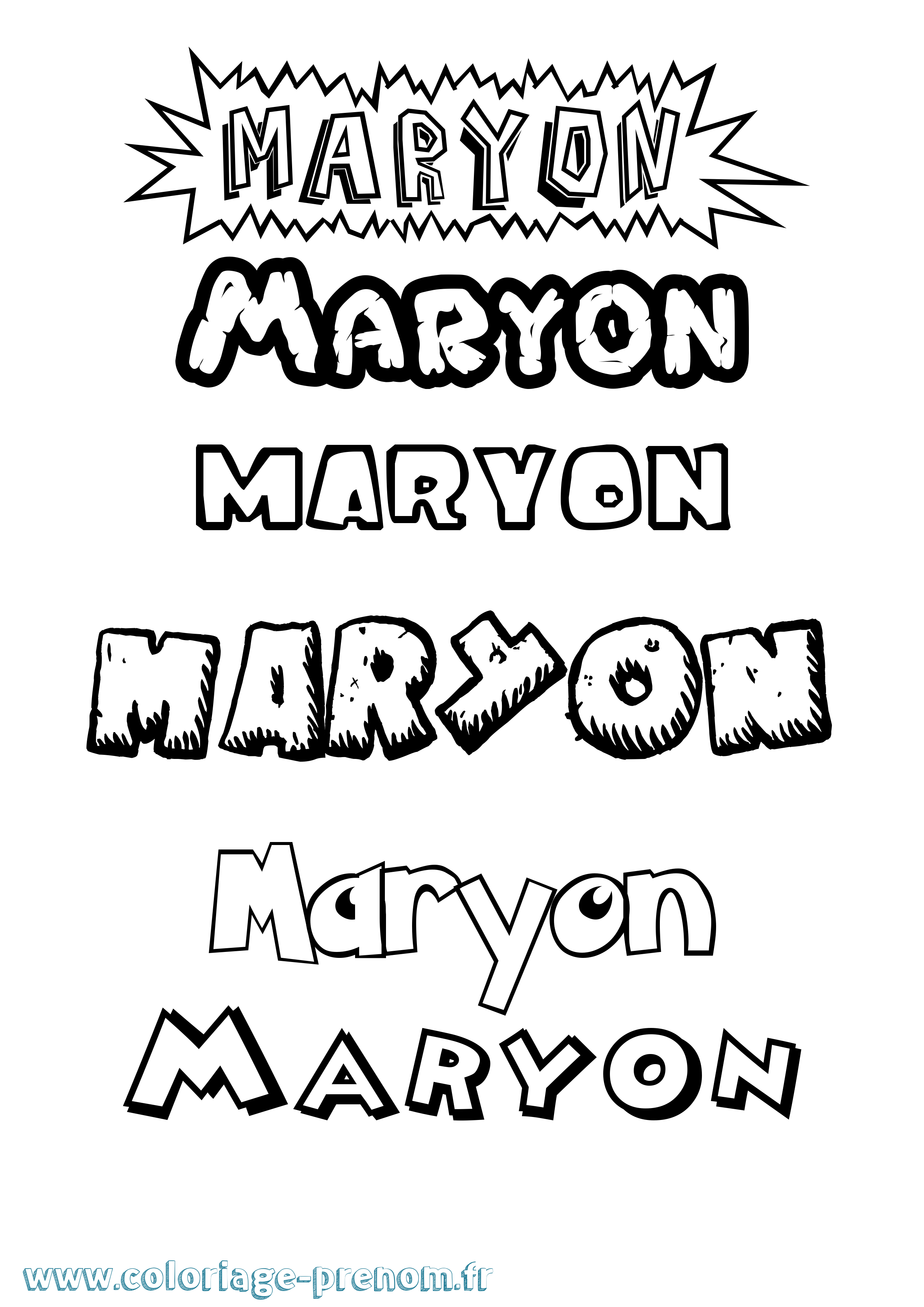 Coloriage prénom Maryon Dessin Animé