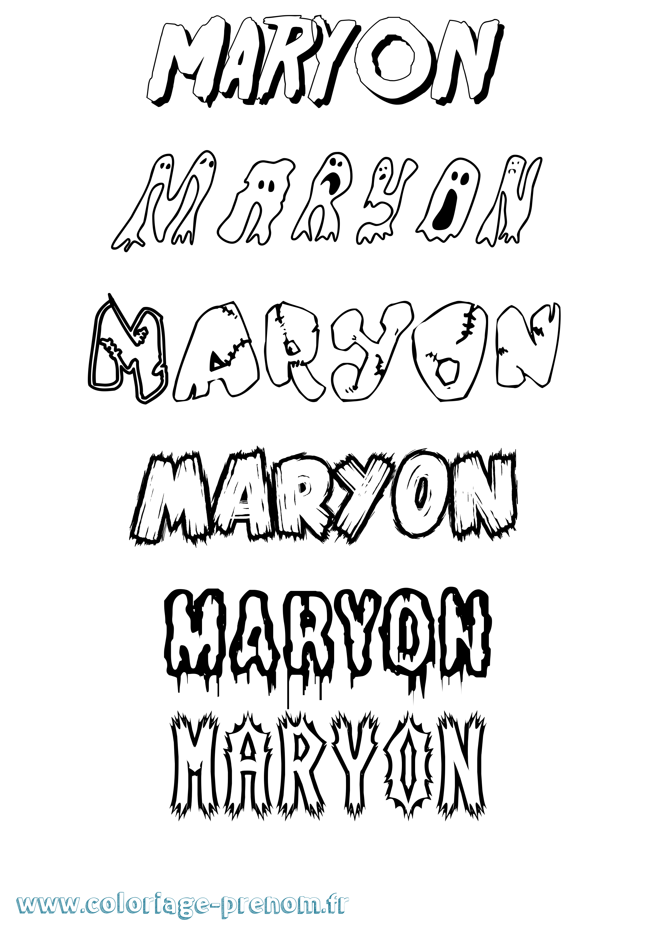 Coloriage prénom Maryon Frisson