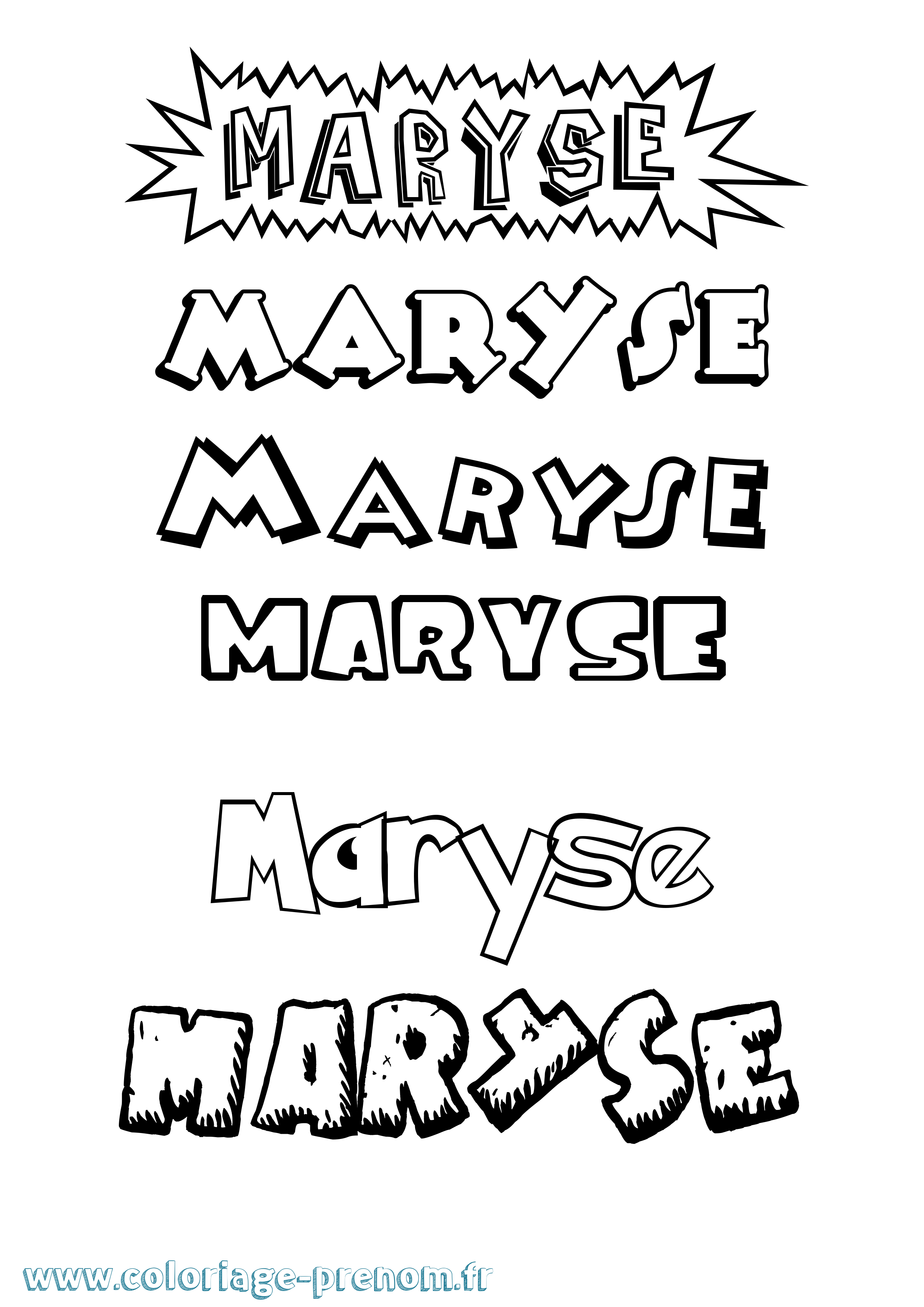 Coloriage prénom Maryse Dessin Animé
