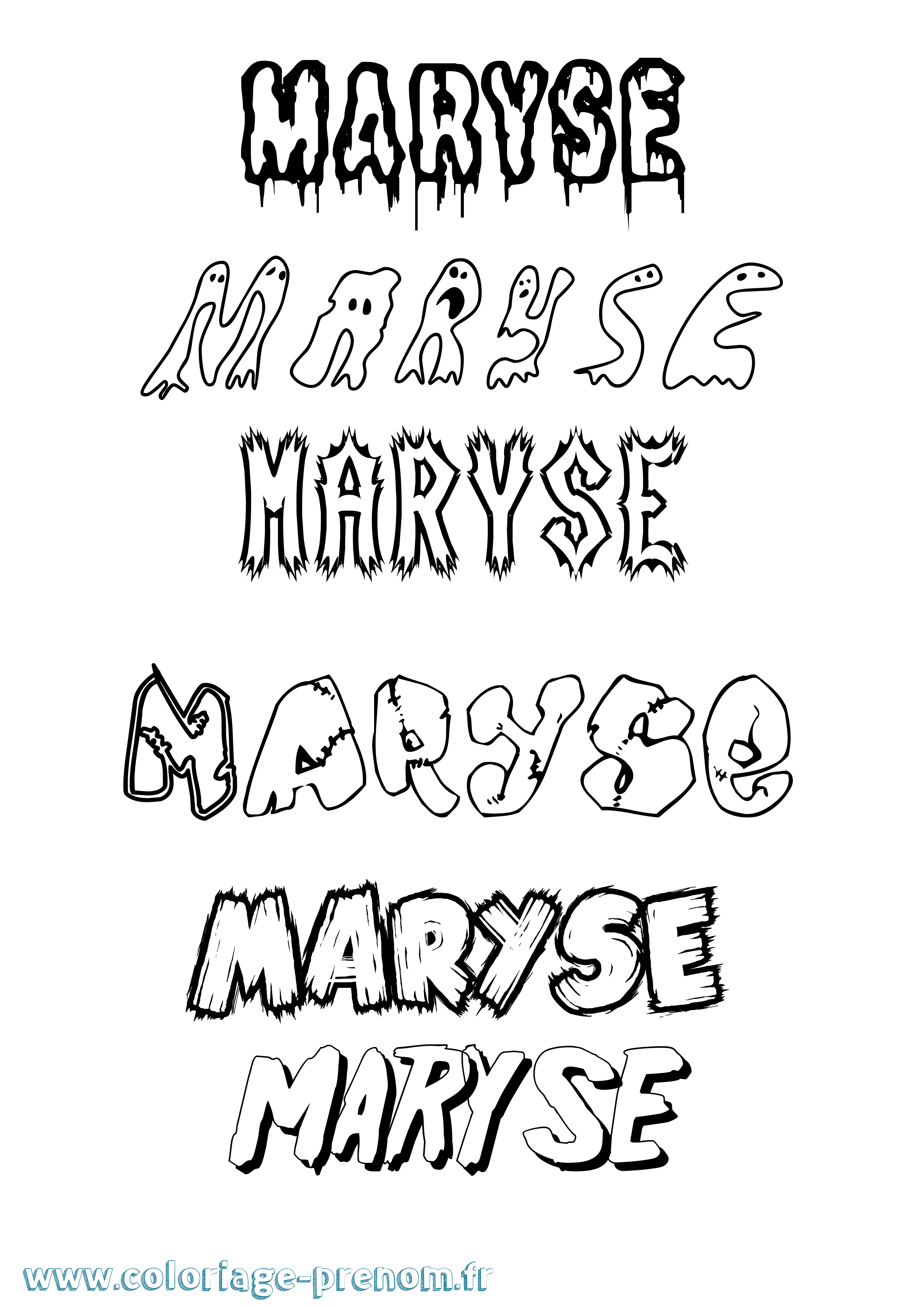 Coloriage prénom Maryse Frisson