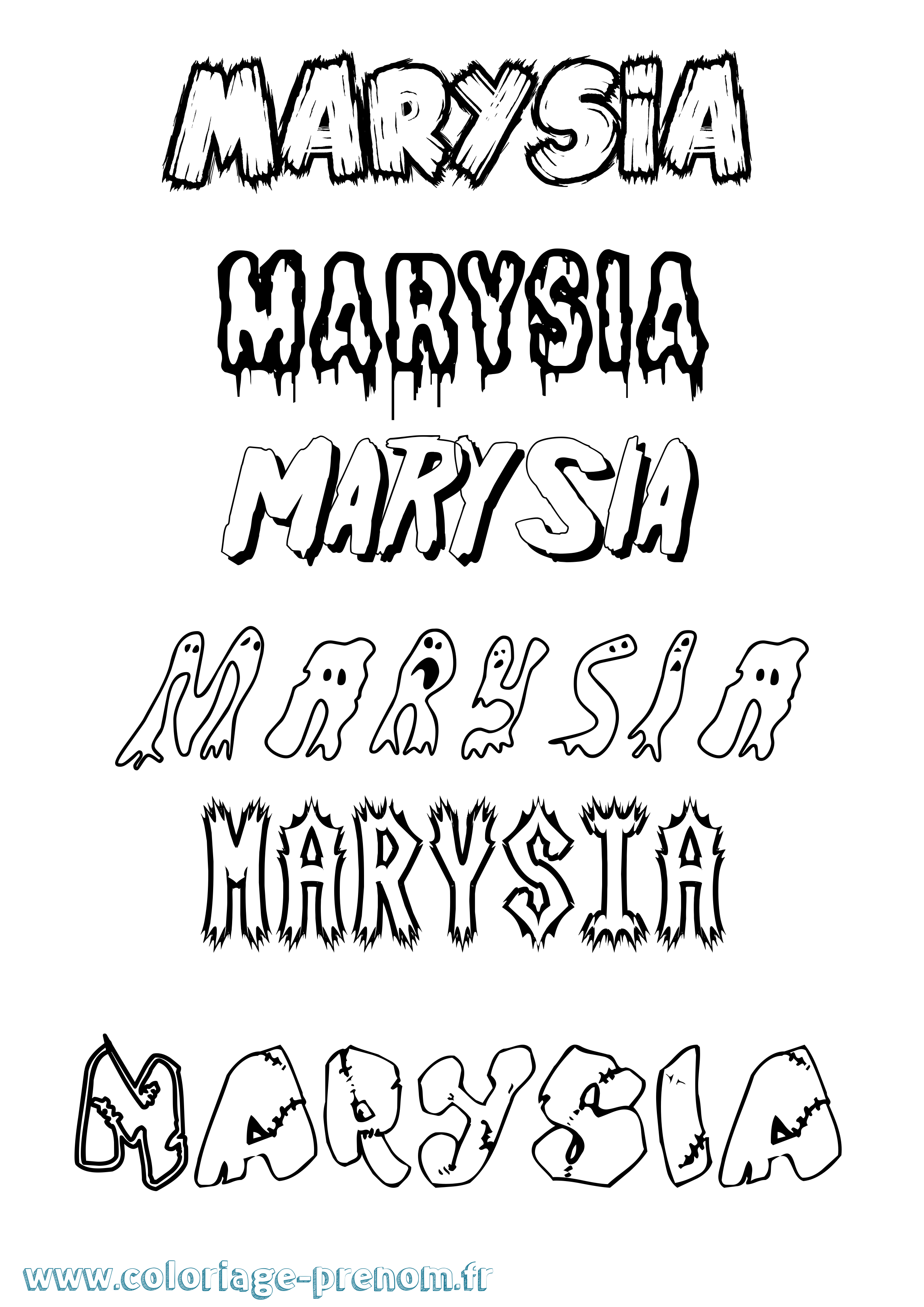 Coloriage prénom Marysia Frisson