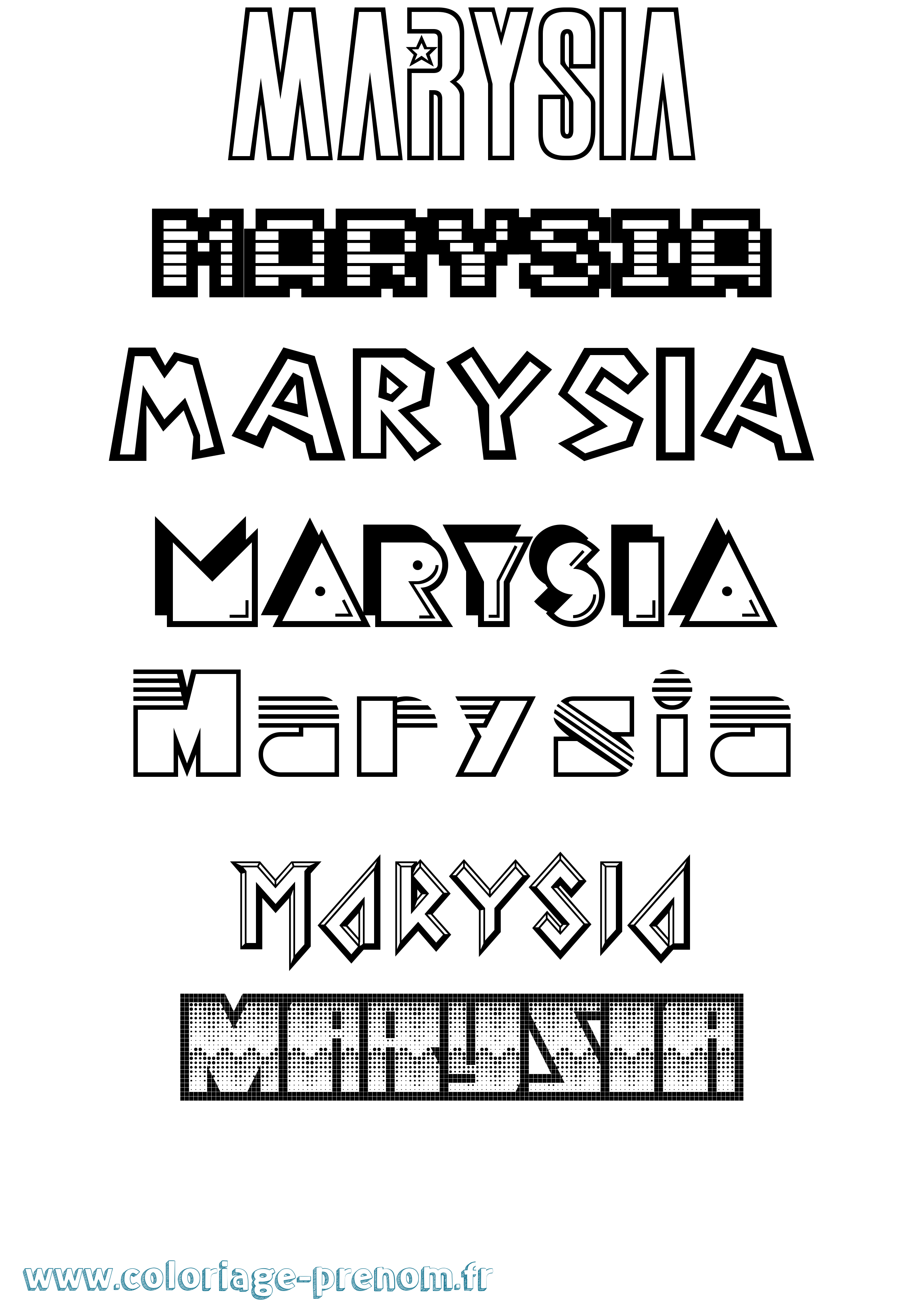 Coloriage prénom Marysia Jeux Vidéos