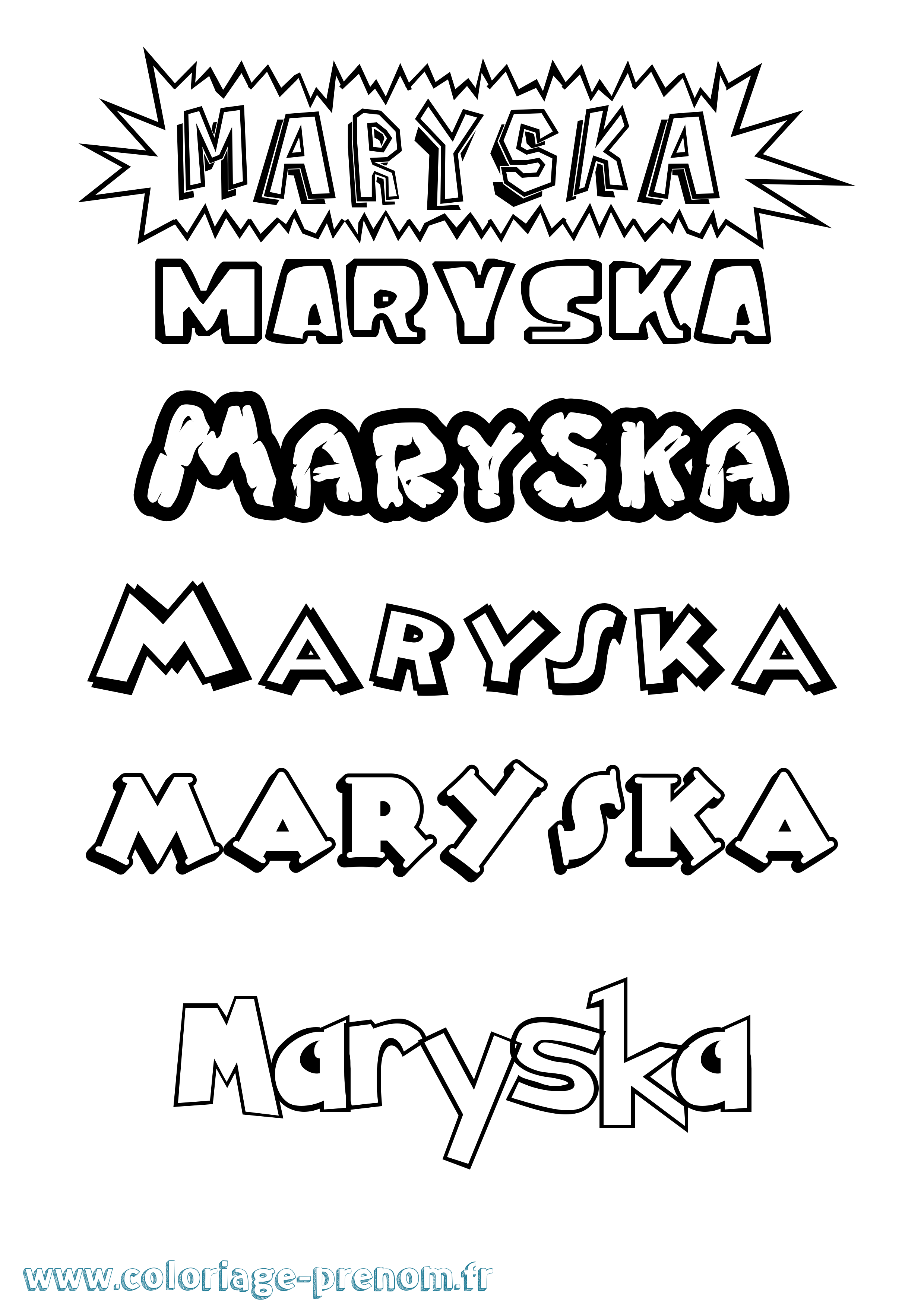 Coloriage prénom Maryska Dessin Animé