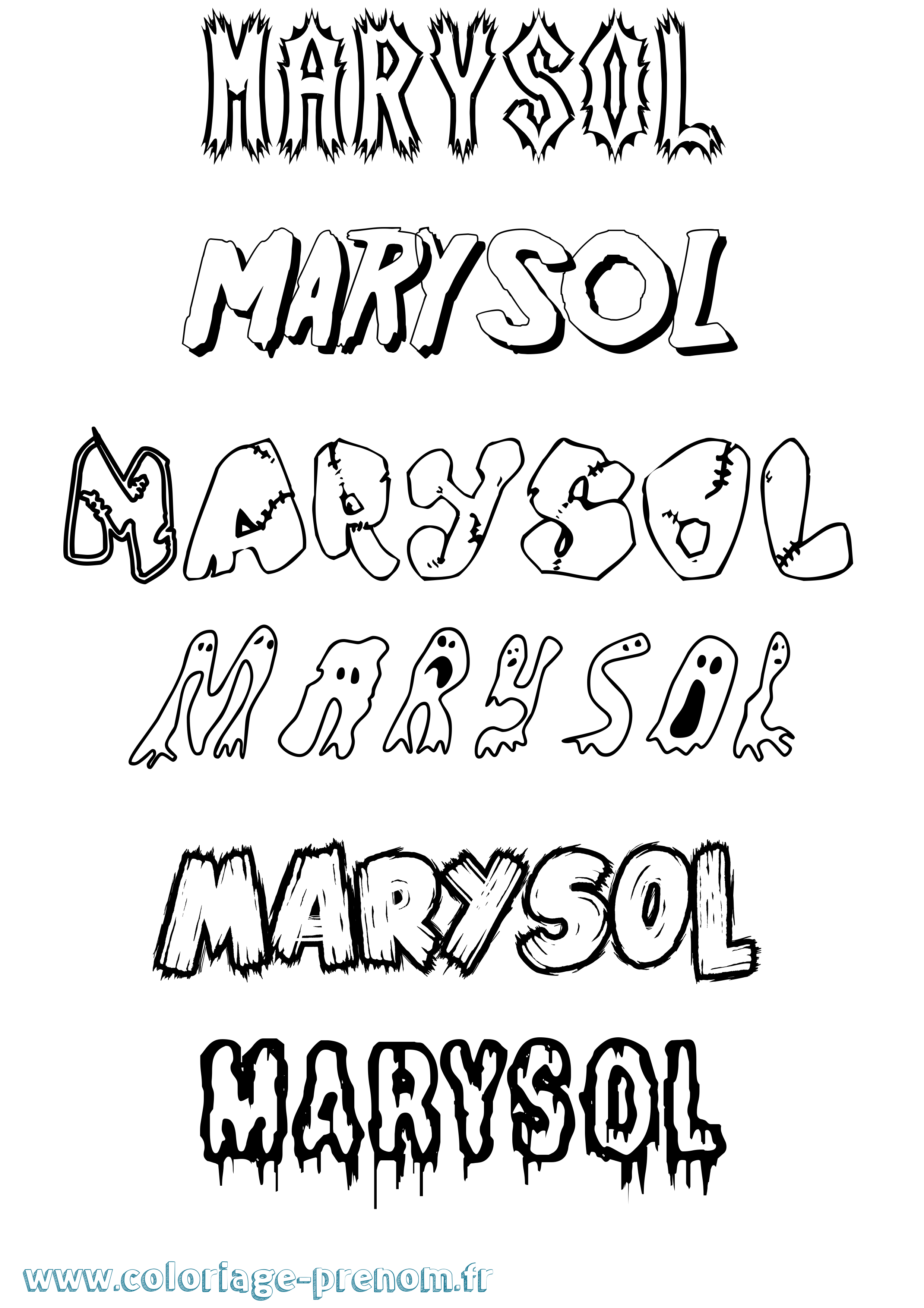 Coloriage prénom Marysol Frisson