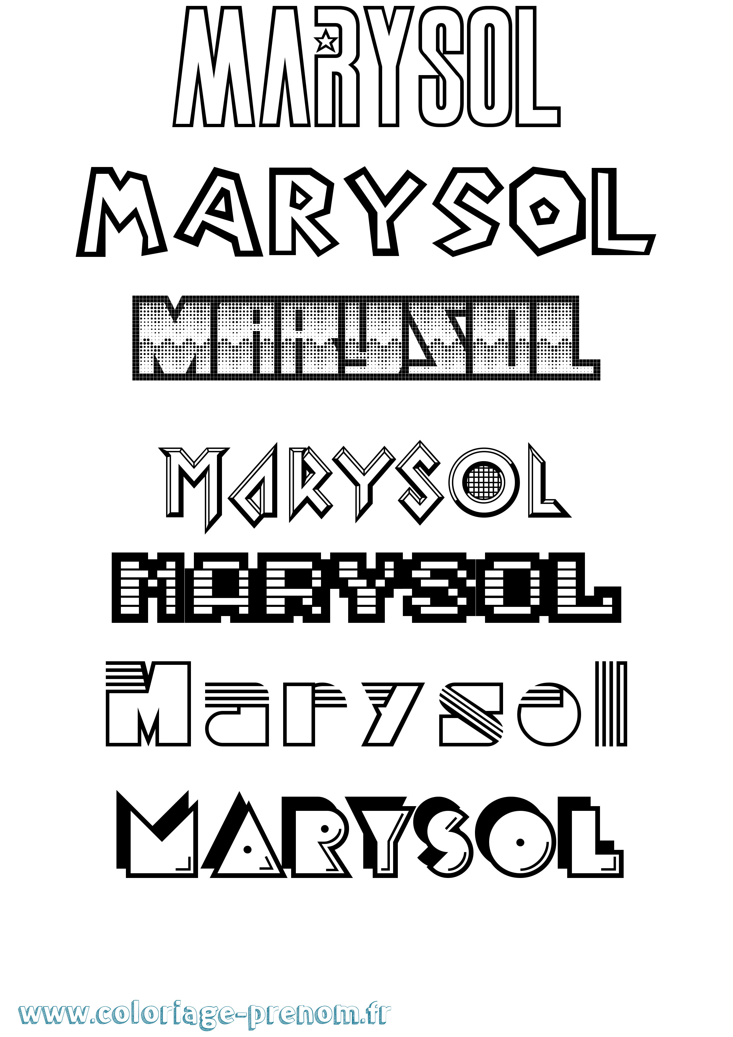 Coloriage prénom Marysol Jeux Vidéos