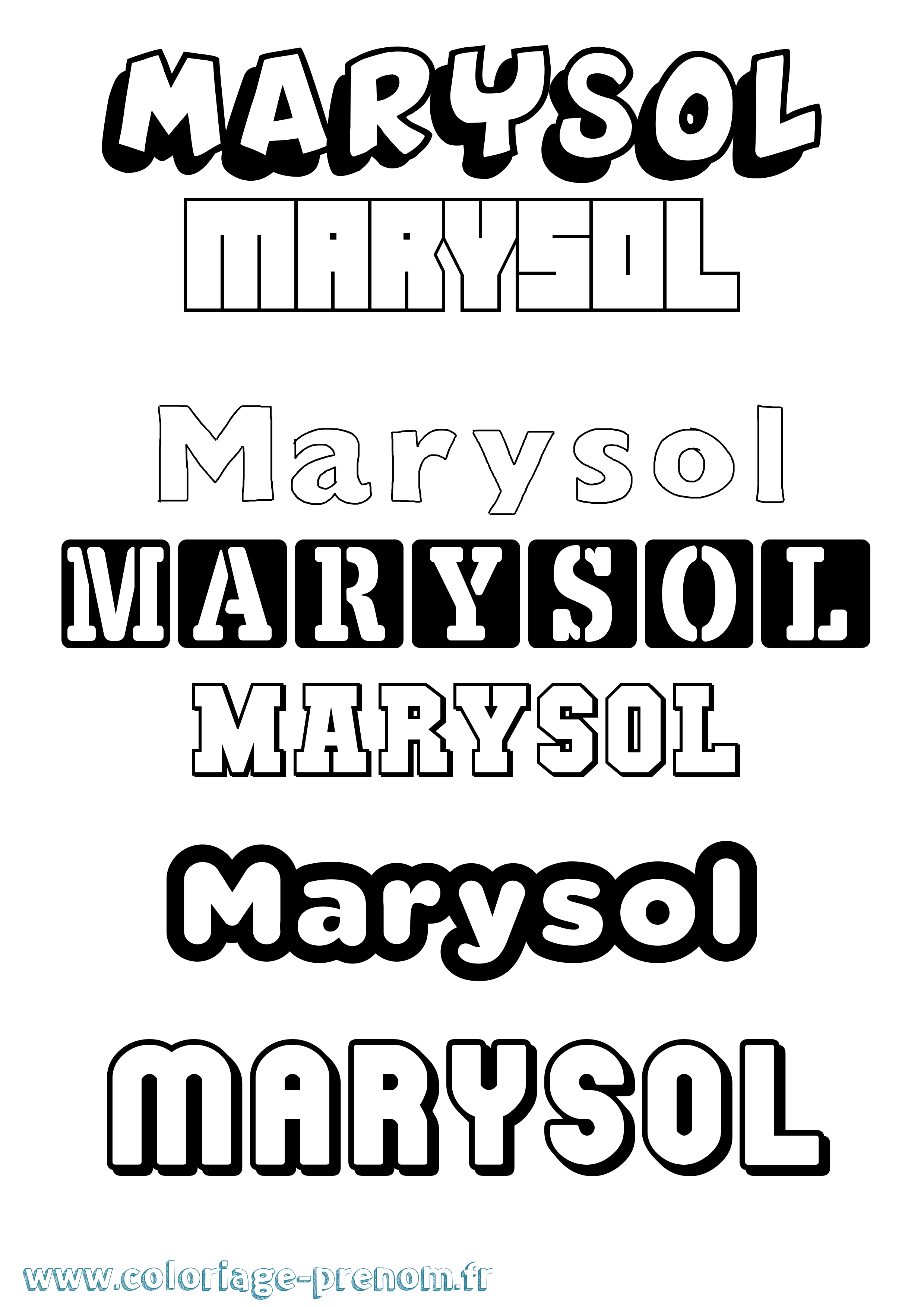 Coloriage prénom Marysol Simple