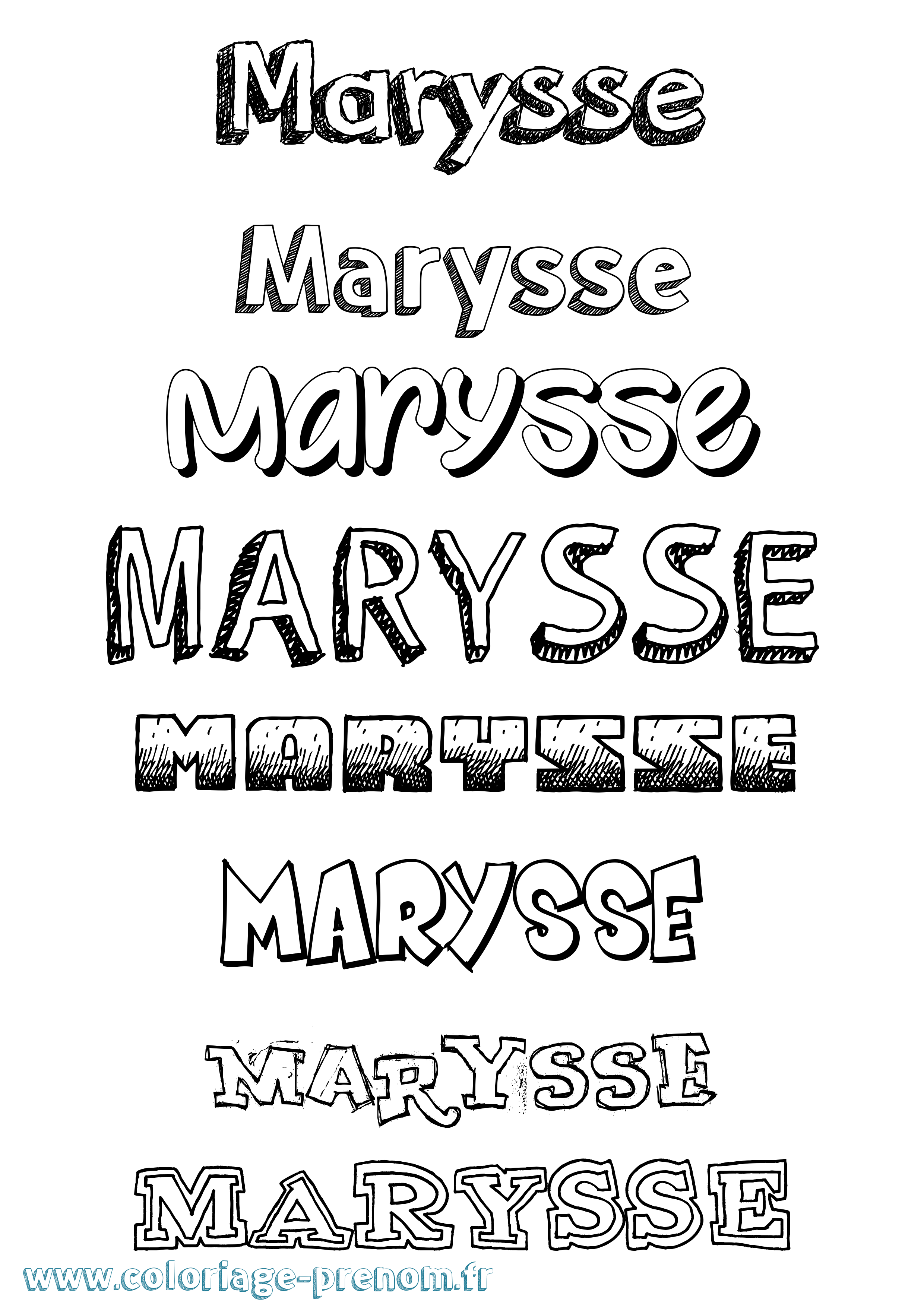 Coloriage prénom Marysse Dessiné
