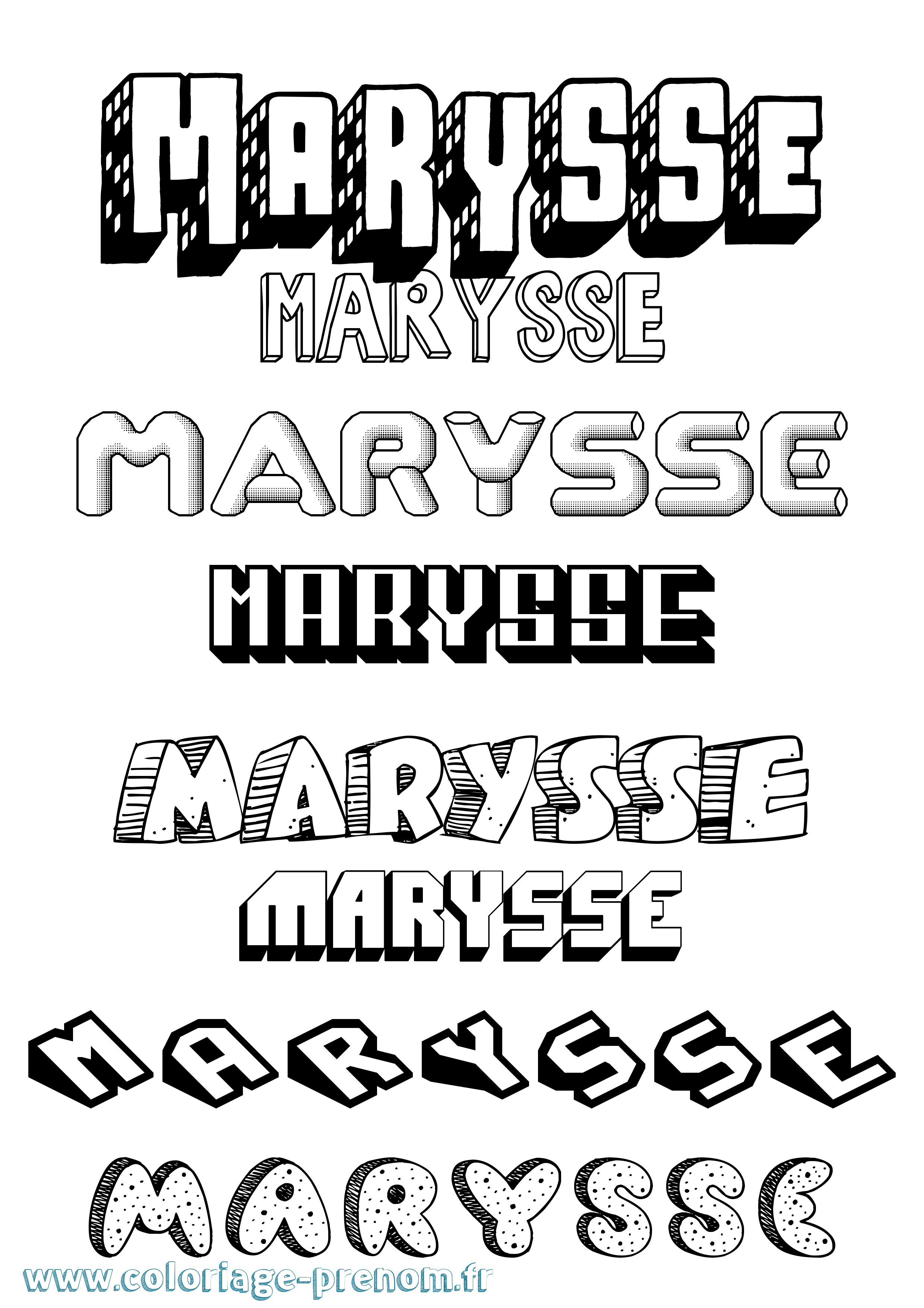 Coloriage prénom Marysse Effet 3D