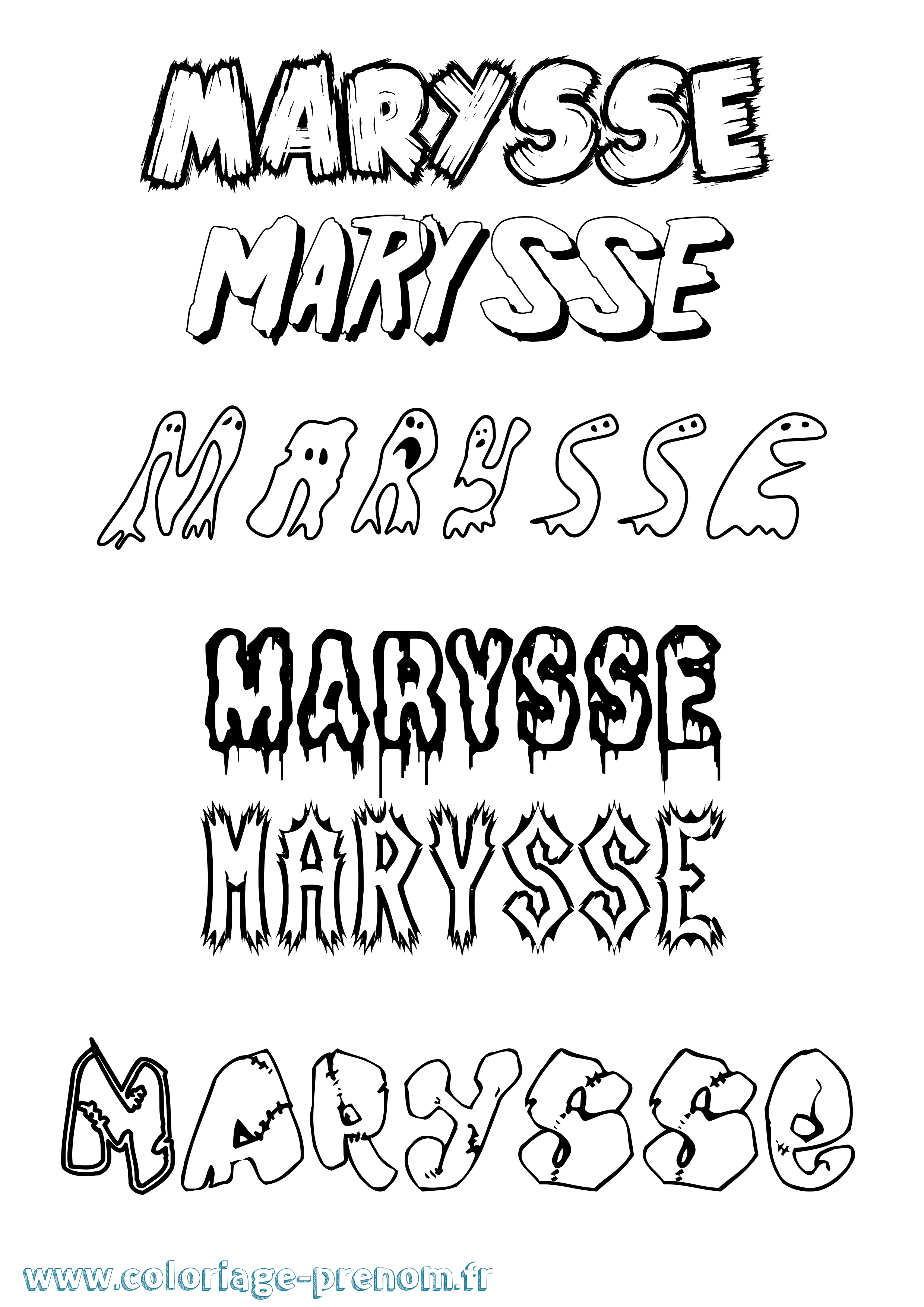 Coloriage prénom Marysse Frisson