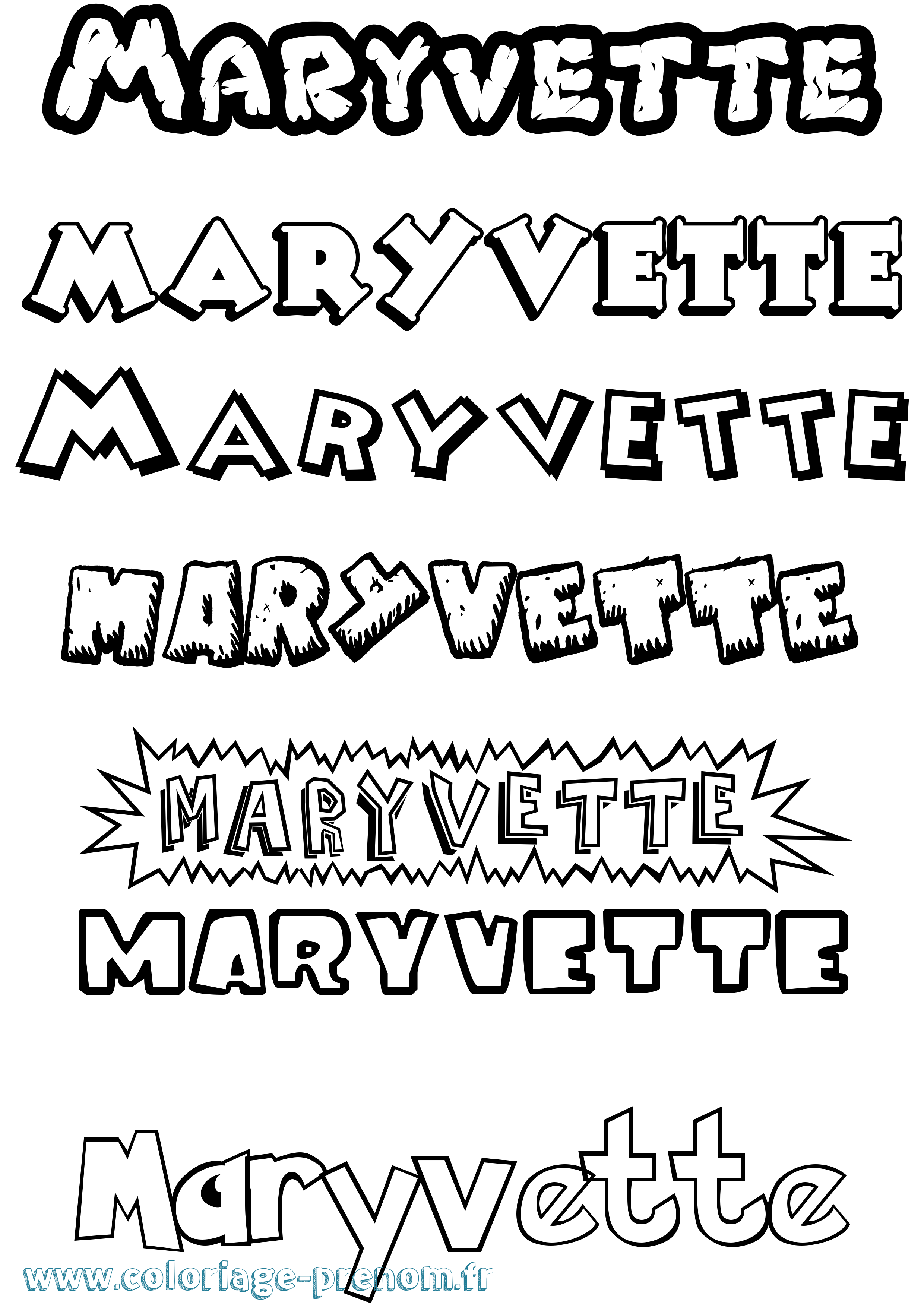 Coloriage prénom Maryvette Dessin Animé
