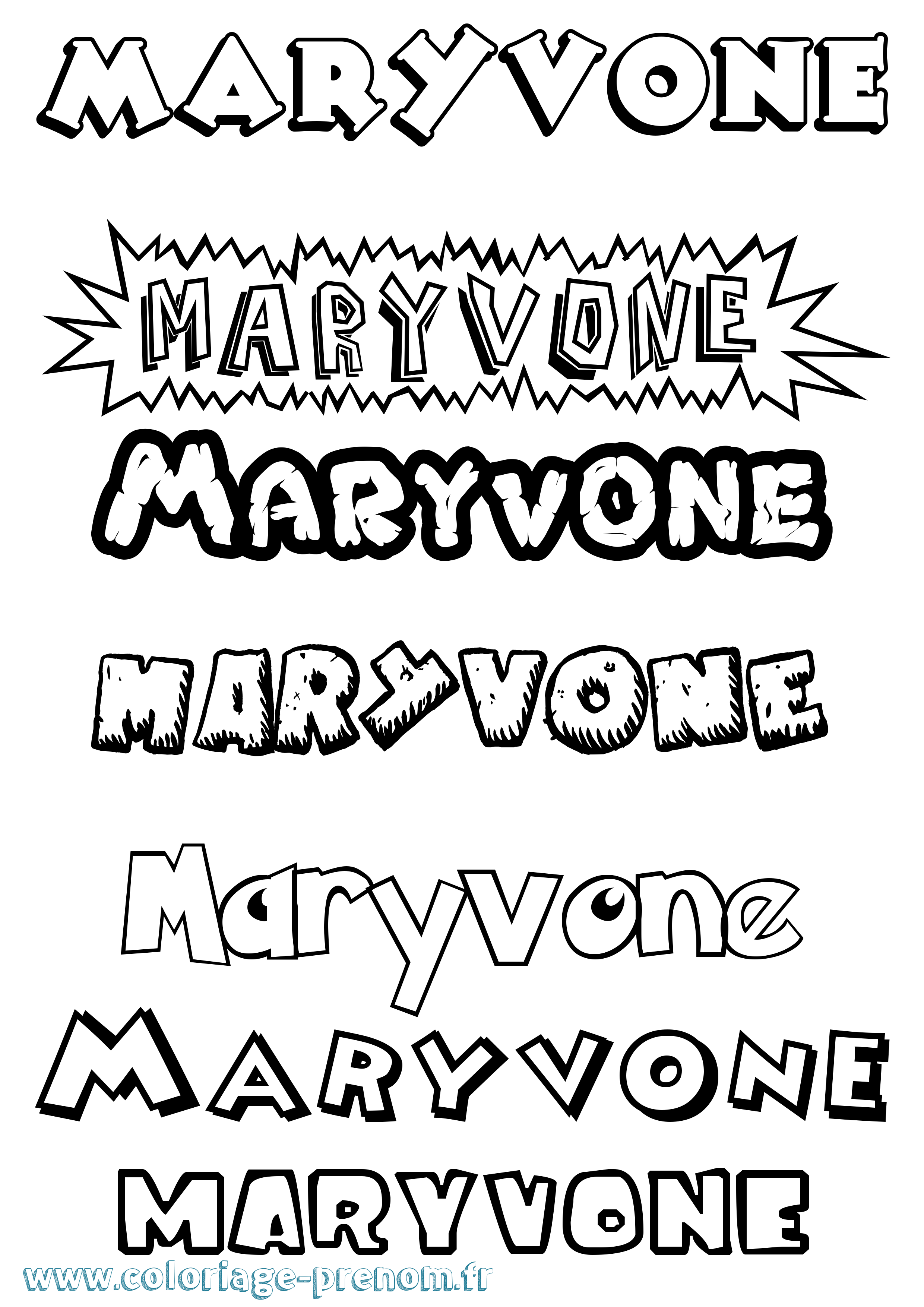 Coloriage prénom Maryvone Dessin Animé