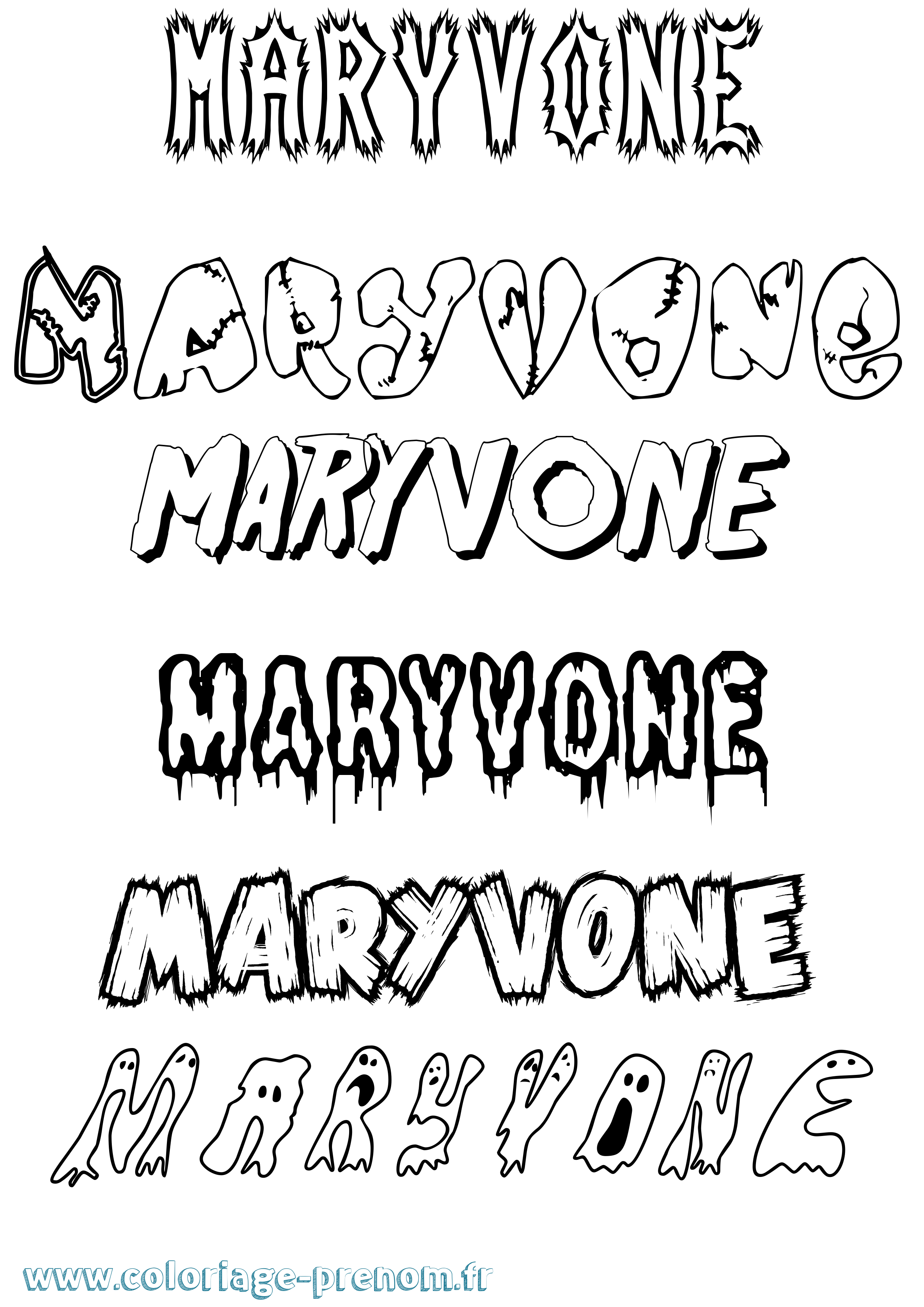 Coloriage prénom Maryvone Frisson