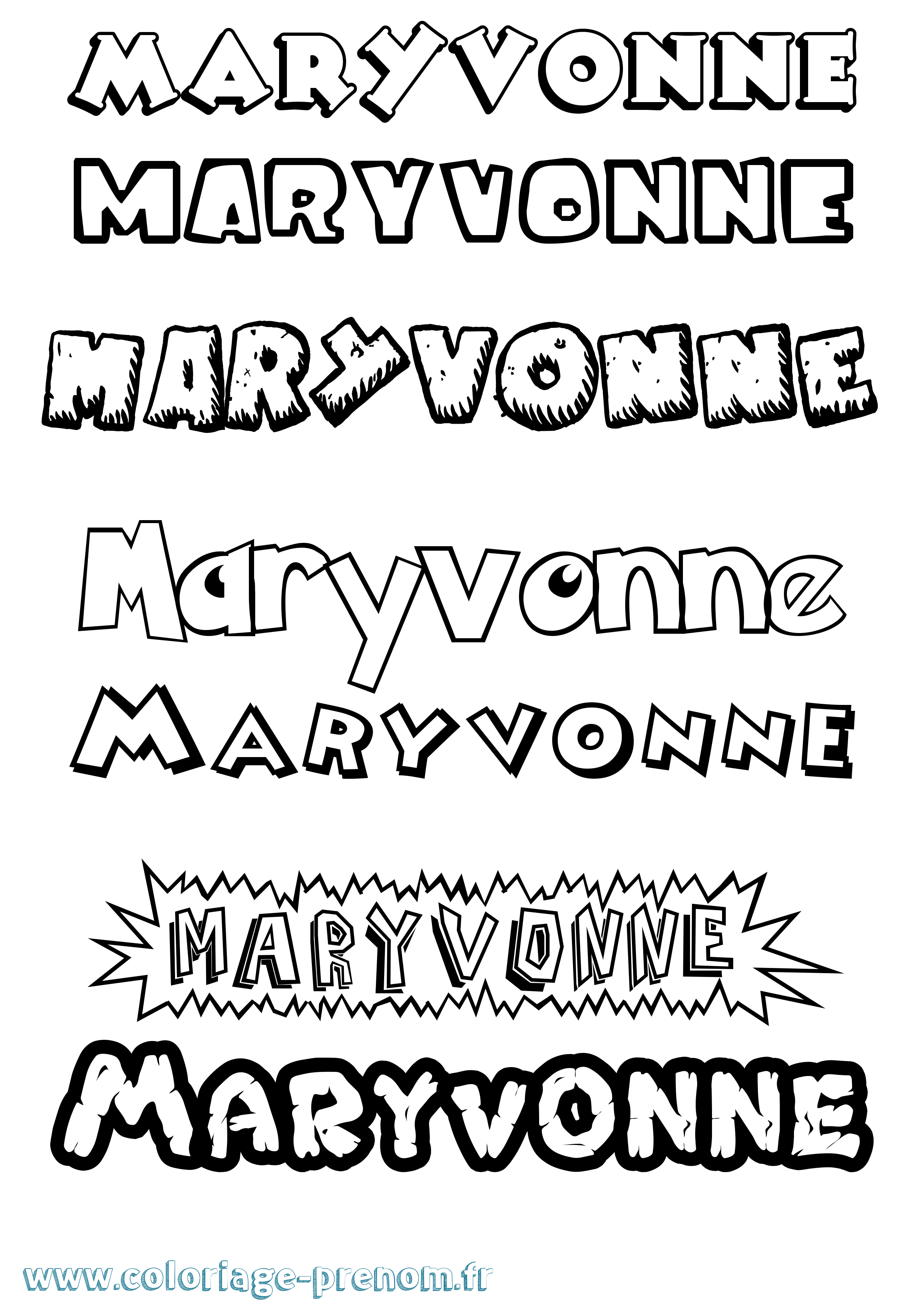 Coloriage prénom Maryvonne Dessin Animé