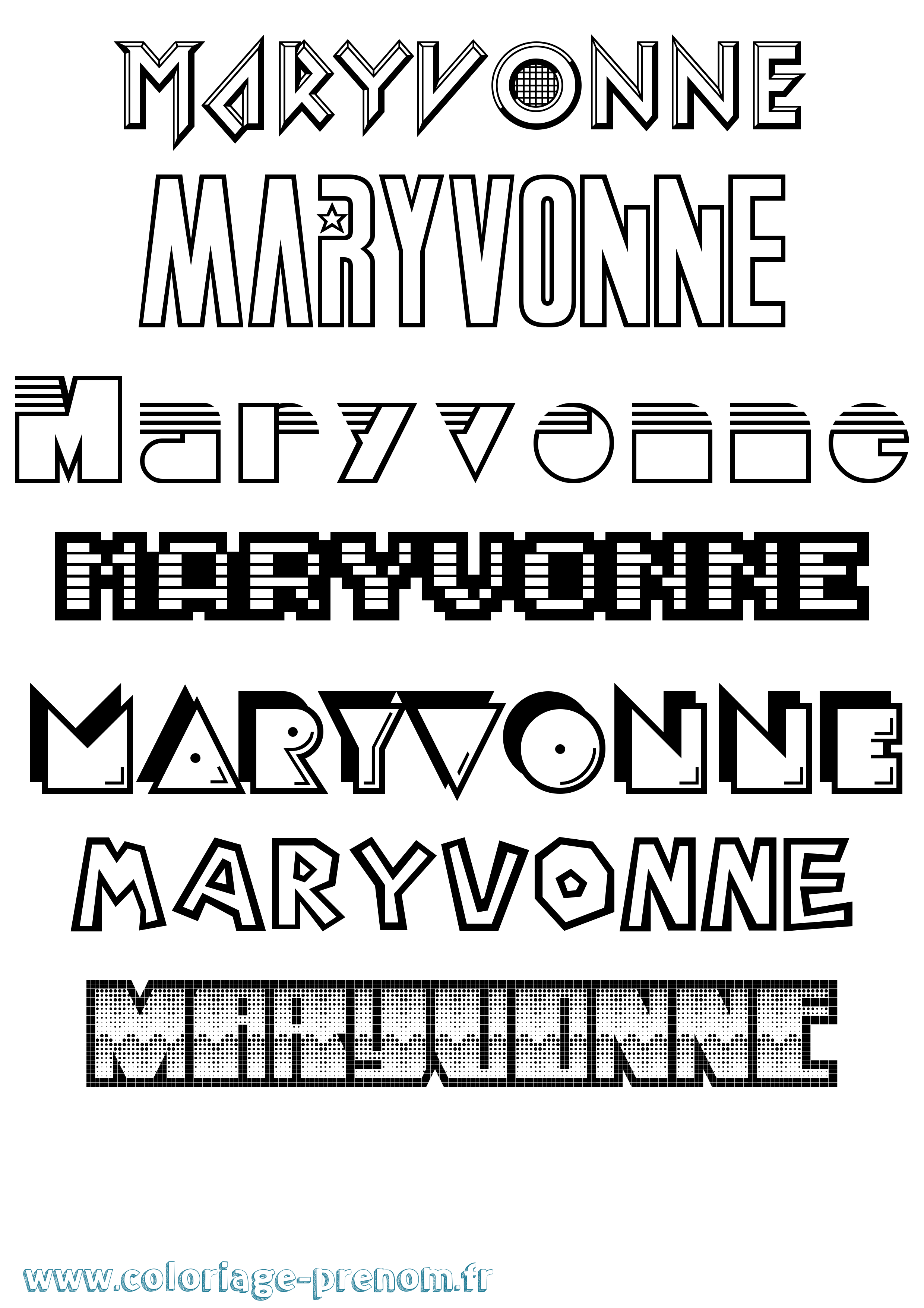 Coloriage prénom Maryvonne Jeux Vidéos