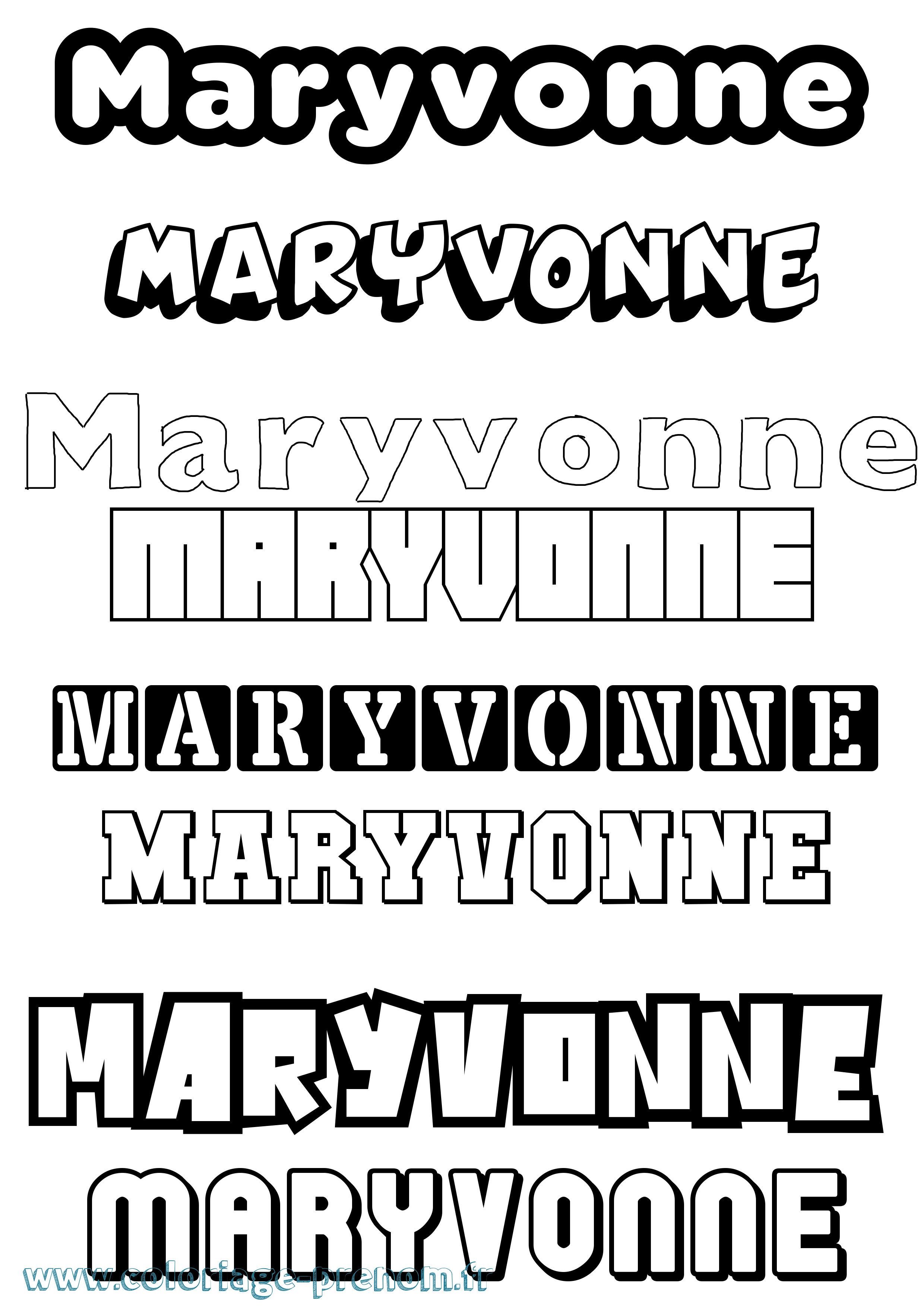 Coloriage prénom Maryvonne Simple