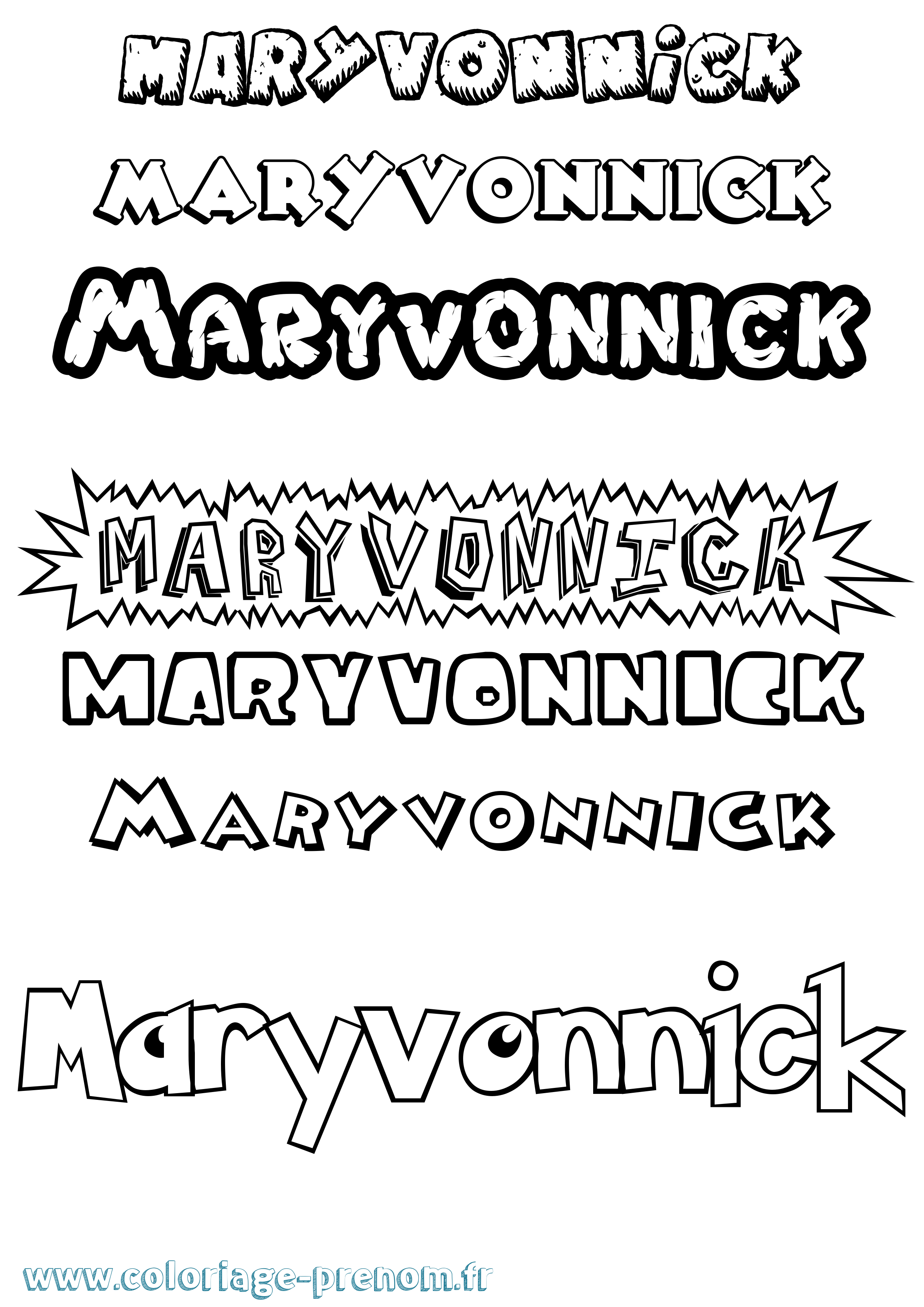 Coloriage prénom Maryvonnick Dessin Animé