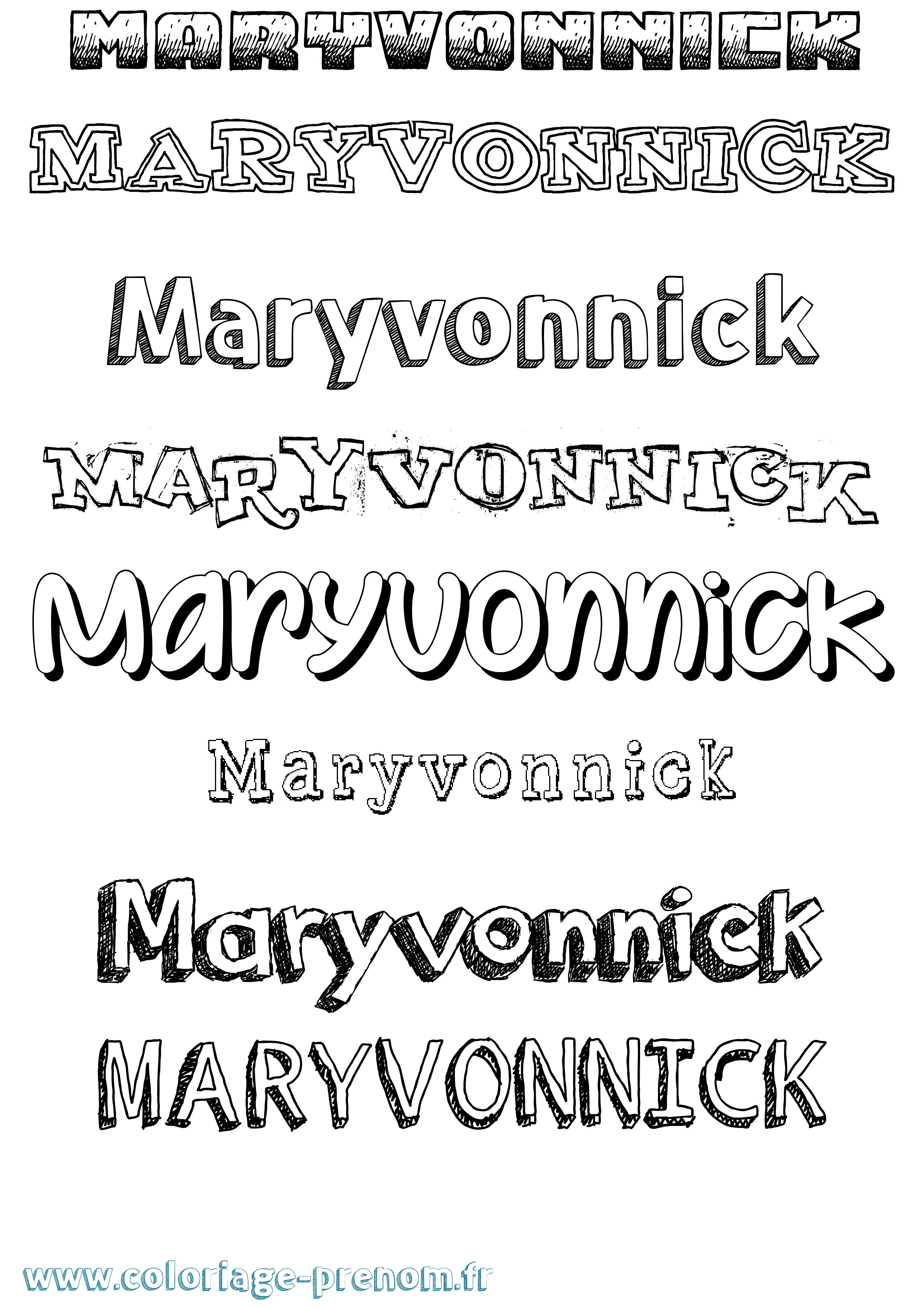 Coloriage prénom Maryvonnick Dessiné