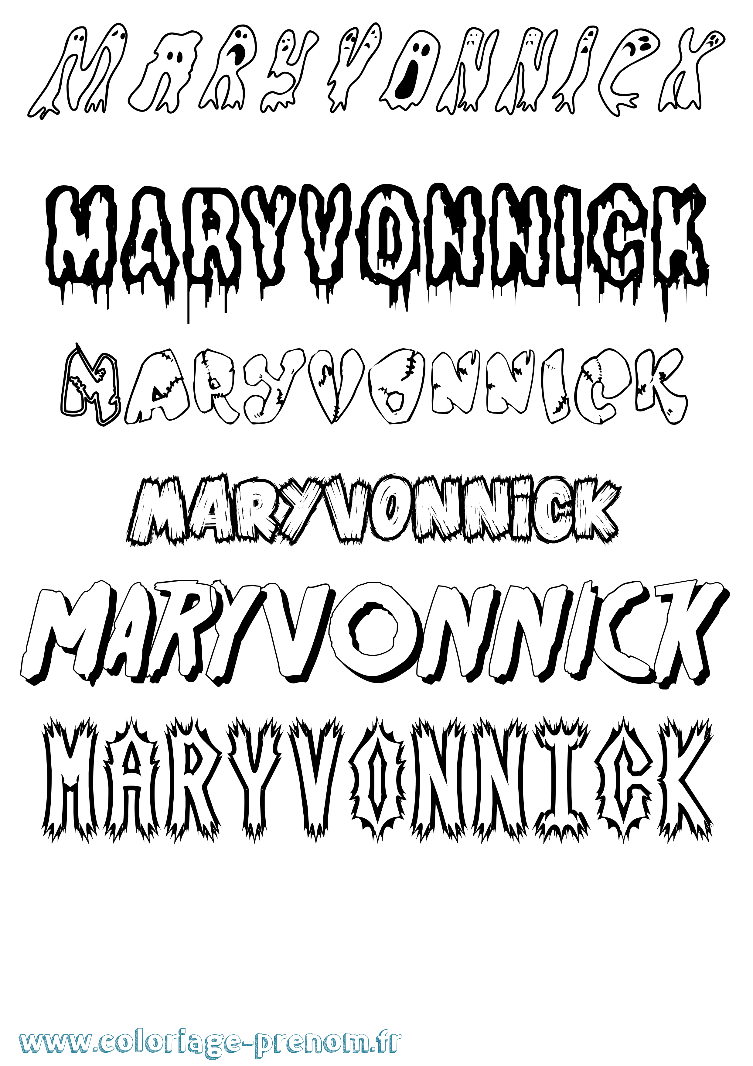 Coloriage prénom Maryvonnick Frisson