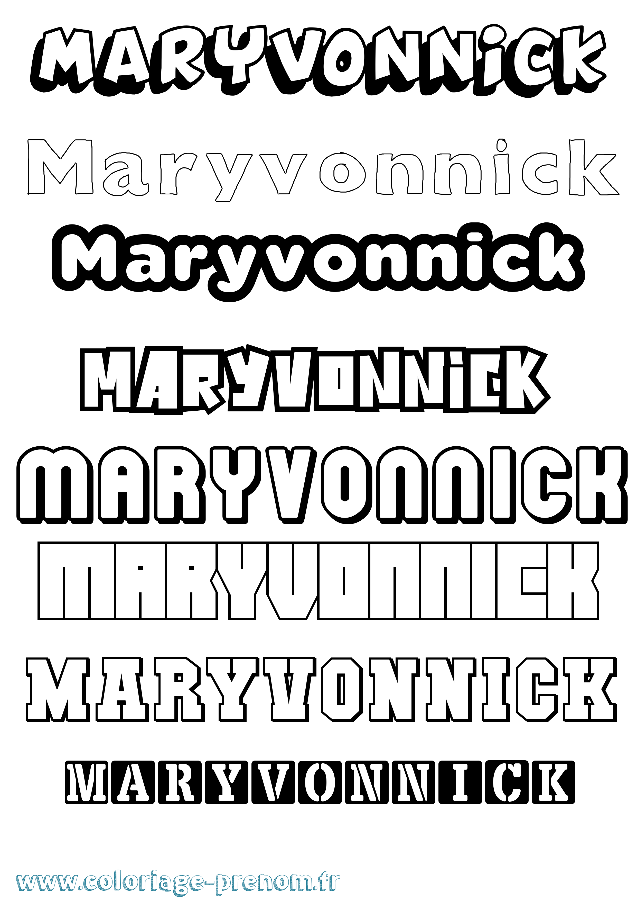 Coloriage prénom Maryvonnick Simple