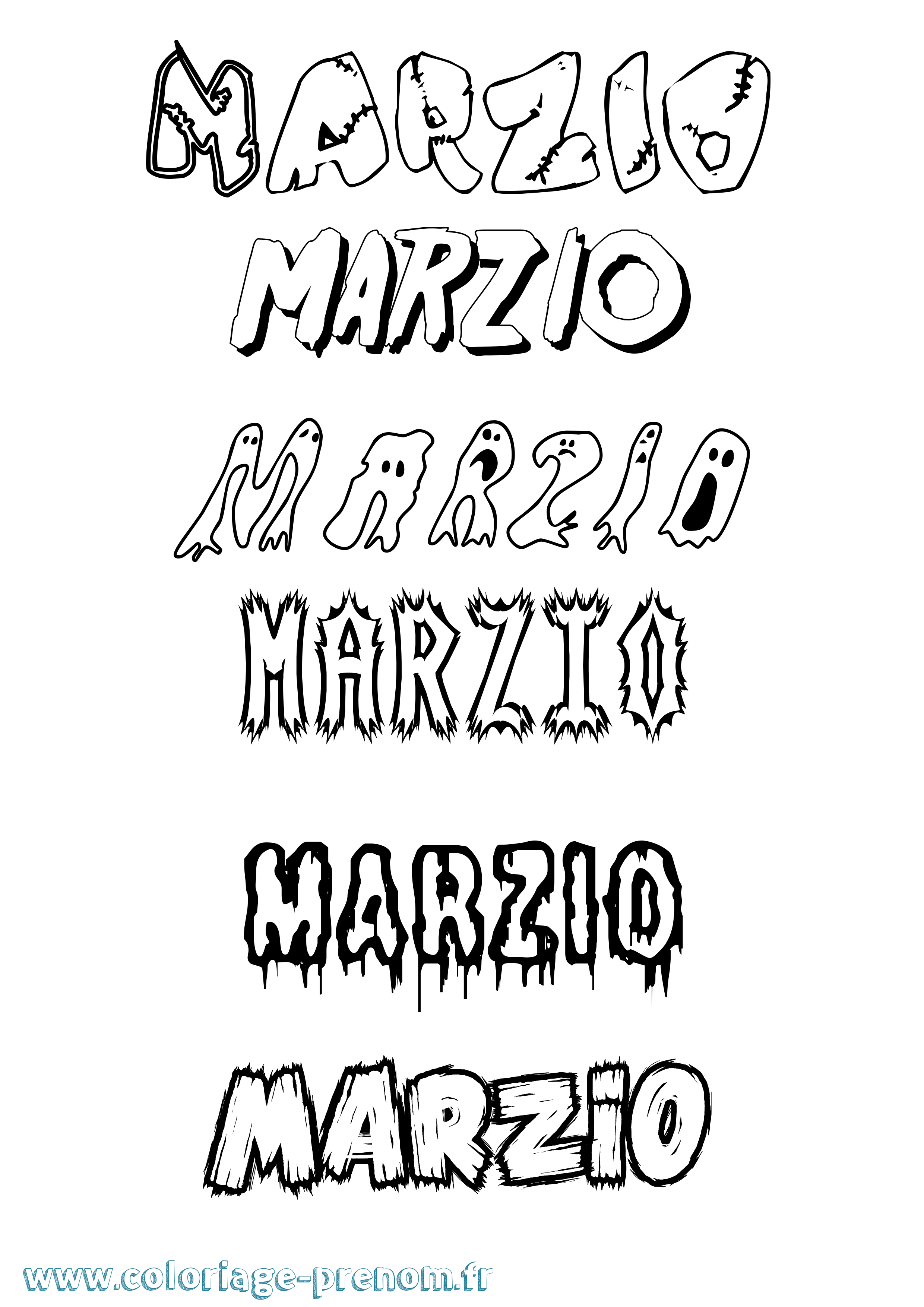Coloriage prénom Marzio Frisson